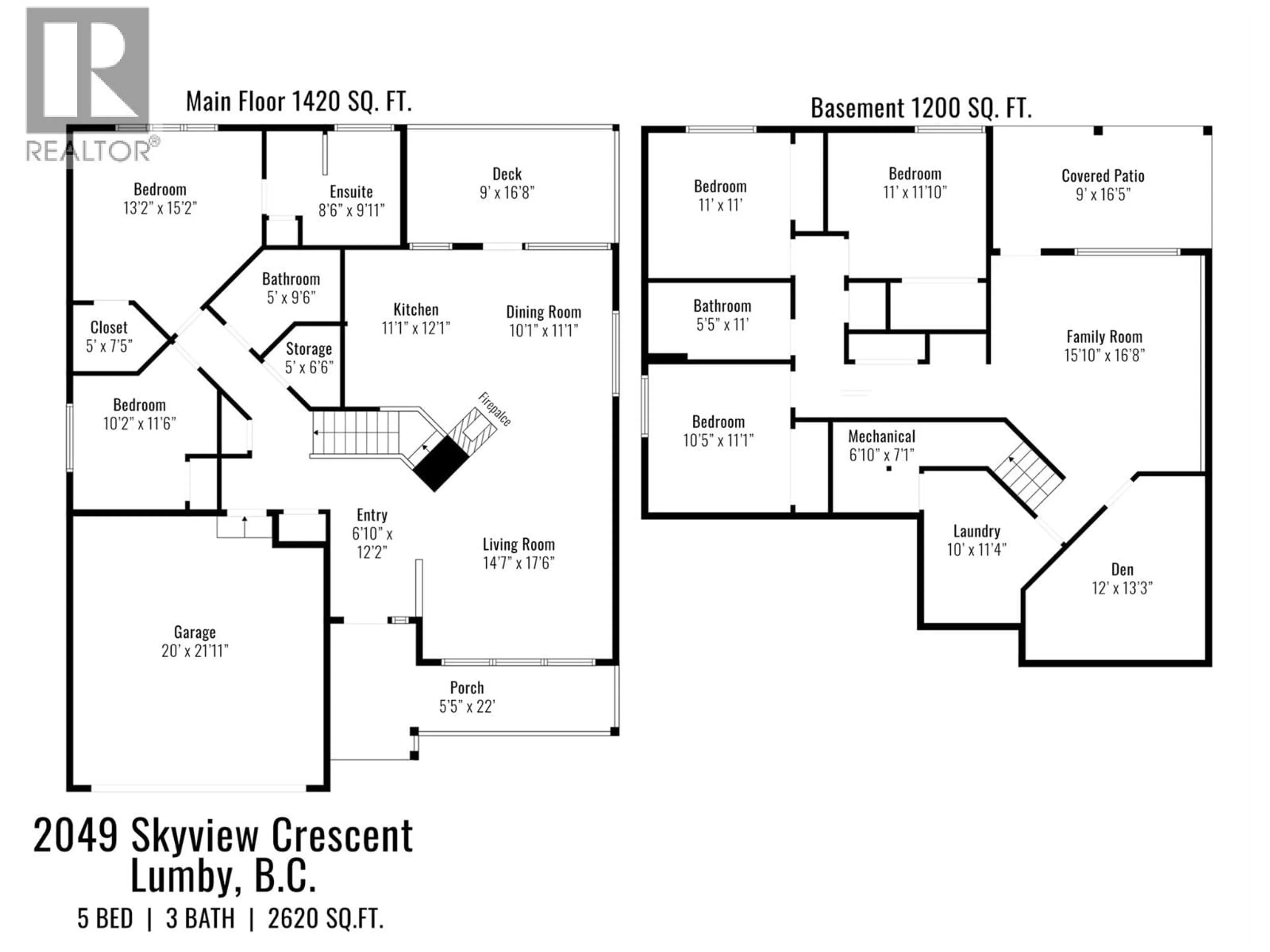 Floor plan for 2049 SKYVIEW CRESCENT, Lumby British Columbia V0E2G0