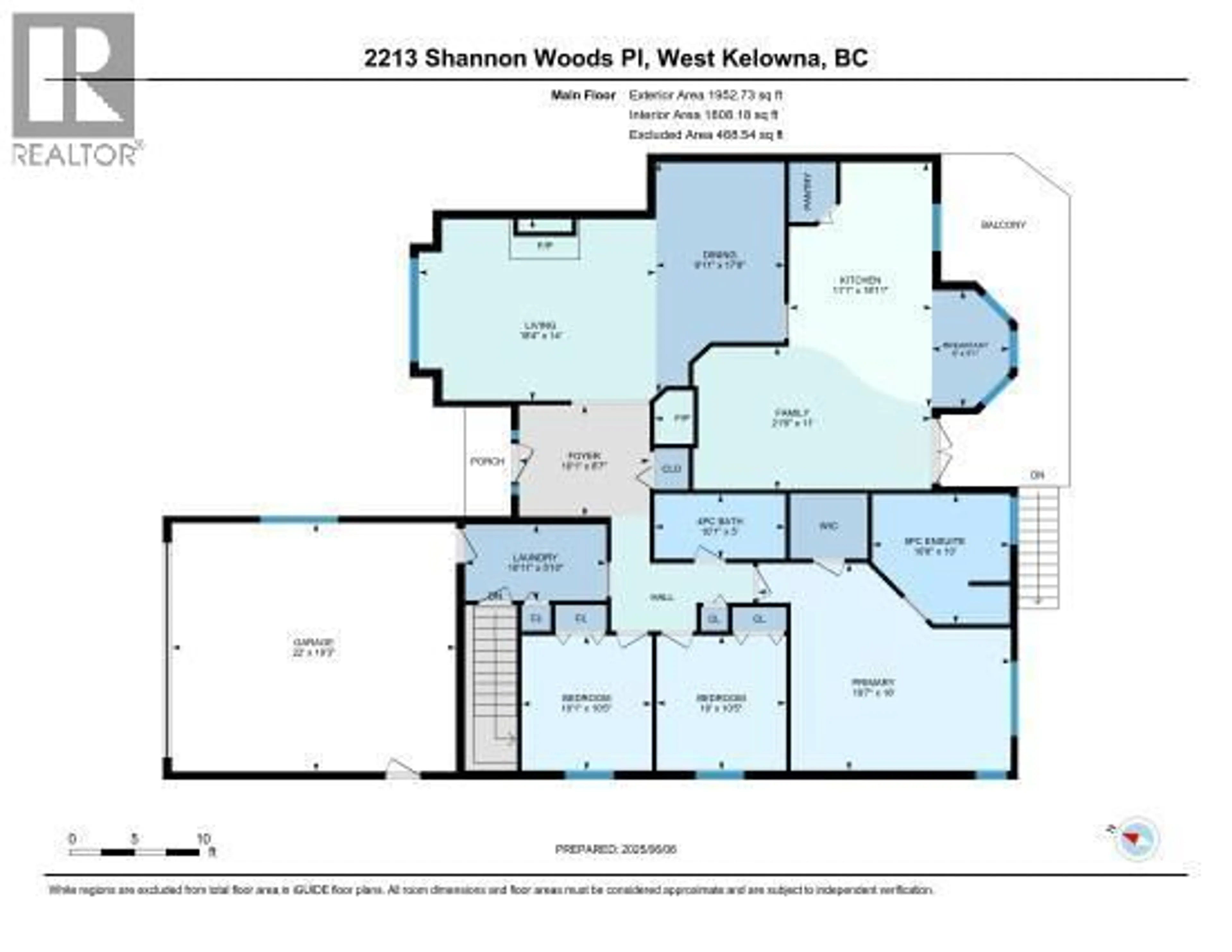 Floor plan for 2213 SHANNON WOODS PLACE, West Kelowna British Columbia V4T2L9