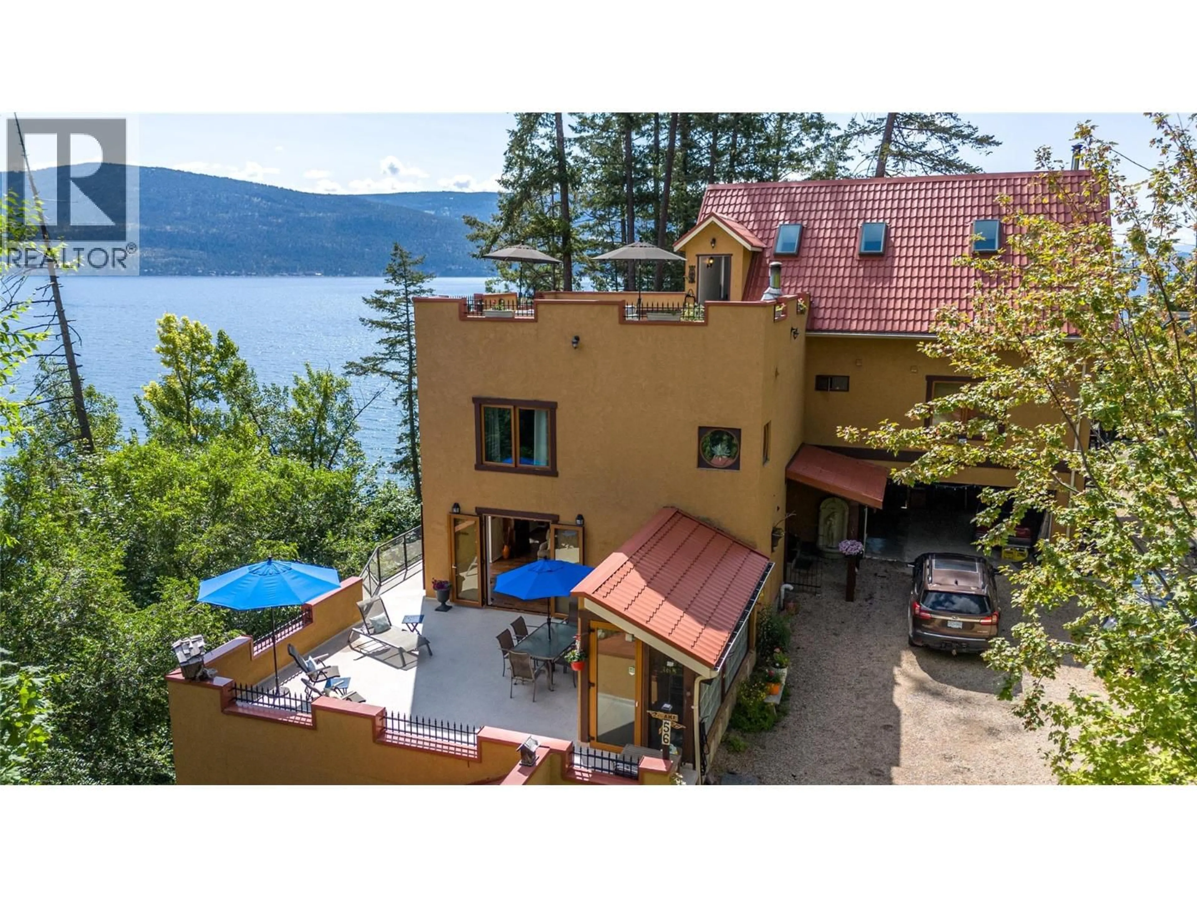A pic from outside/outdoor area/front of a property/back of a property/a pic from drone, water/lake/river/ocean view for 56 NERIE ROAD, Vernon British Columbia V1H2E4