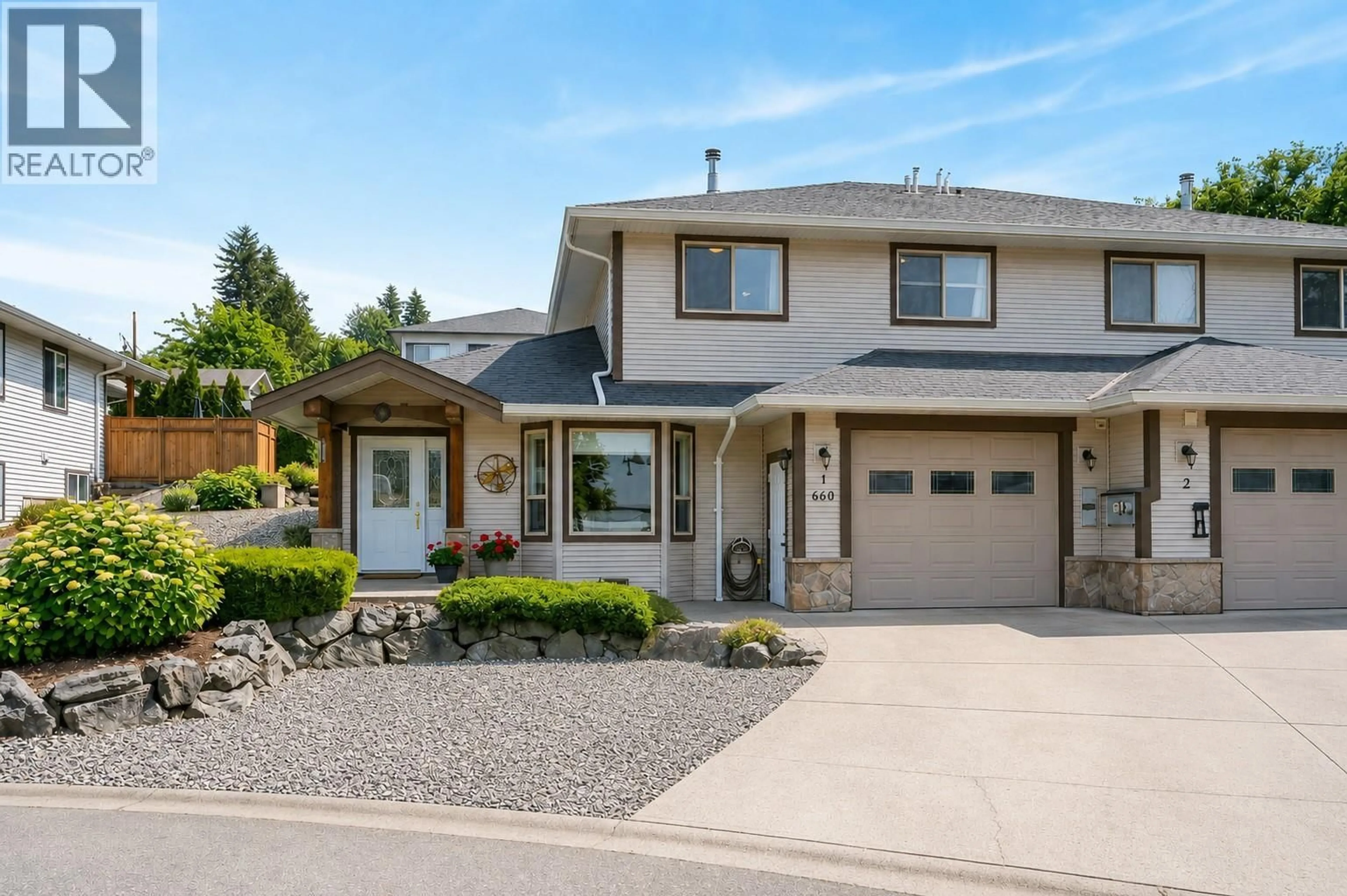 Home with vinyl exterior material, street for 1 - 660 20 STREET NORTHEAST, Salmon Arm British Columbia V1E2K9