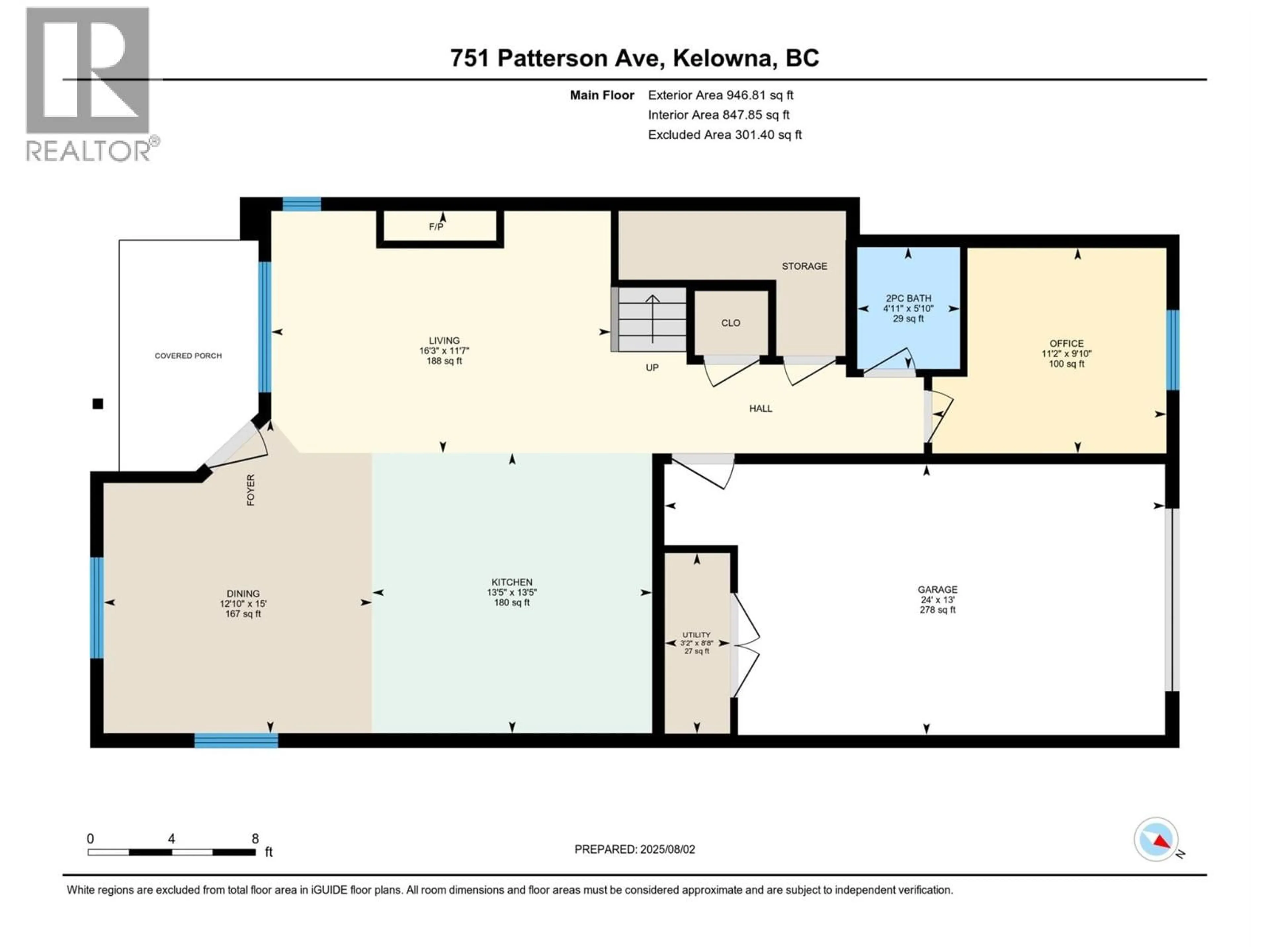 Floor plan for 763 PATTERSON AVENUE, Kelowna British Columbia V1Y5C9