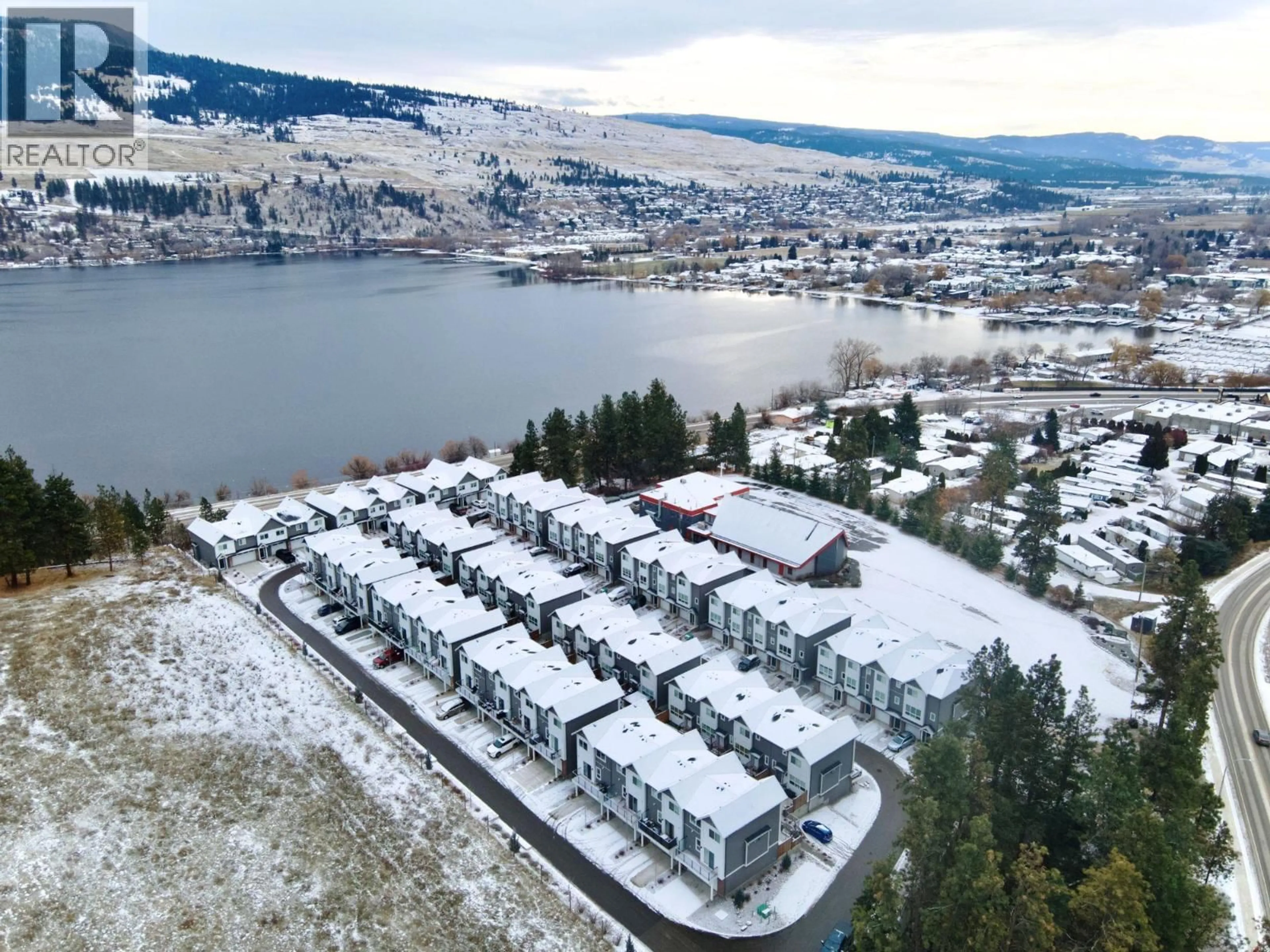 A pic from outside/outdoor area/front of a property/back of a property/a pic from drone, water/lake/river/ocean view for 28 - 12075 OCEOLA ROAD, Lake Country British Columbia V4V1H1