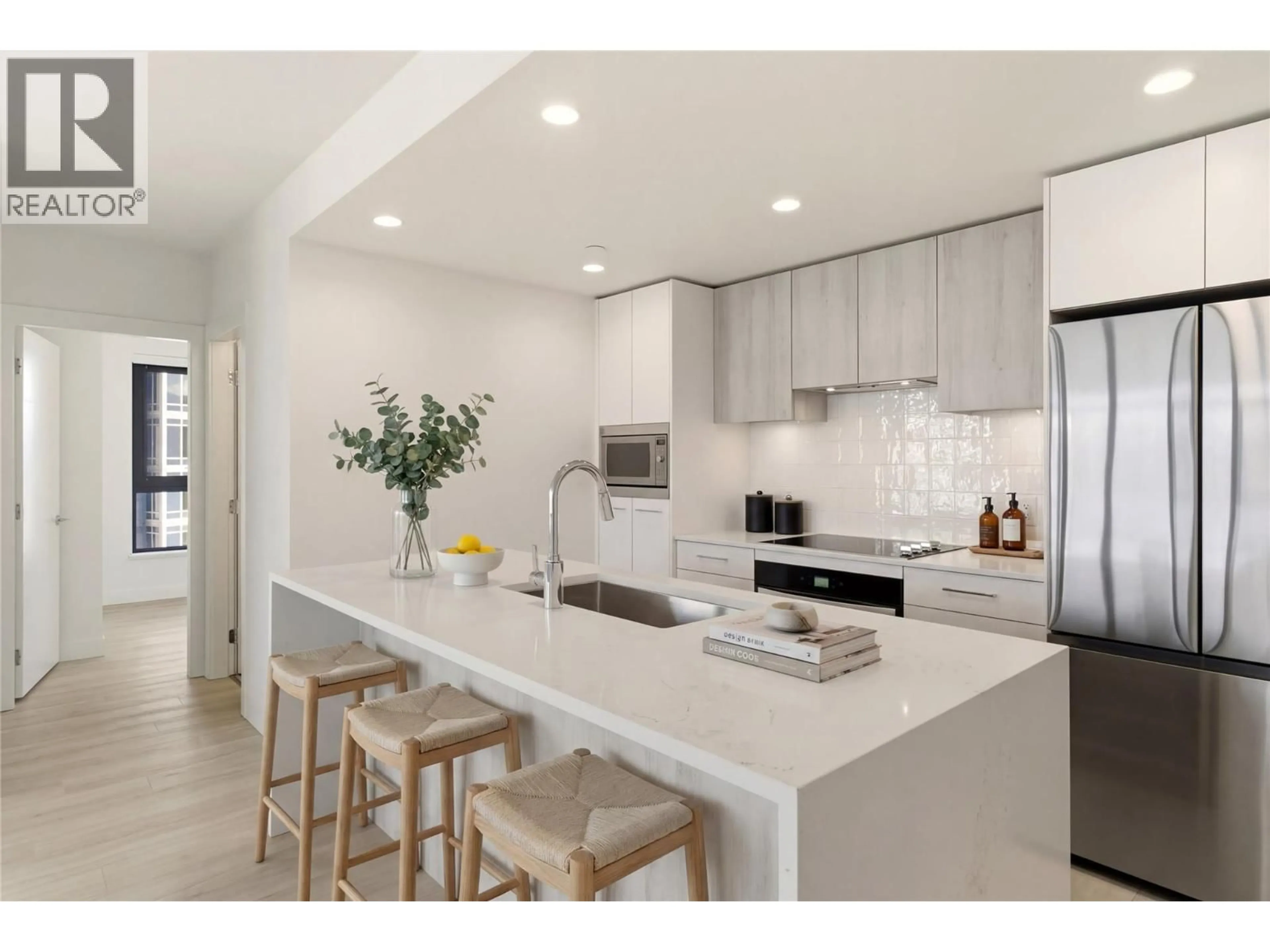 Open concept kitchen, ceramic/tile floor for 1308 - 3699 CAPOZZI ROAD, Kelowna British Columbia V1W0G3