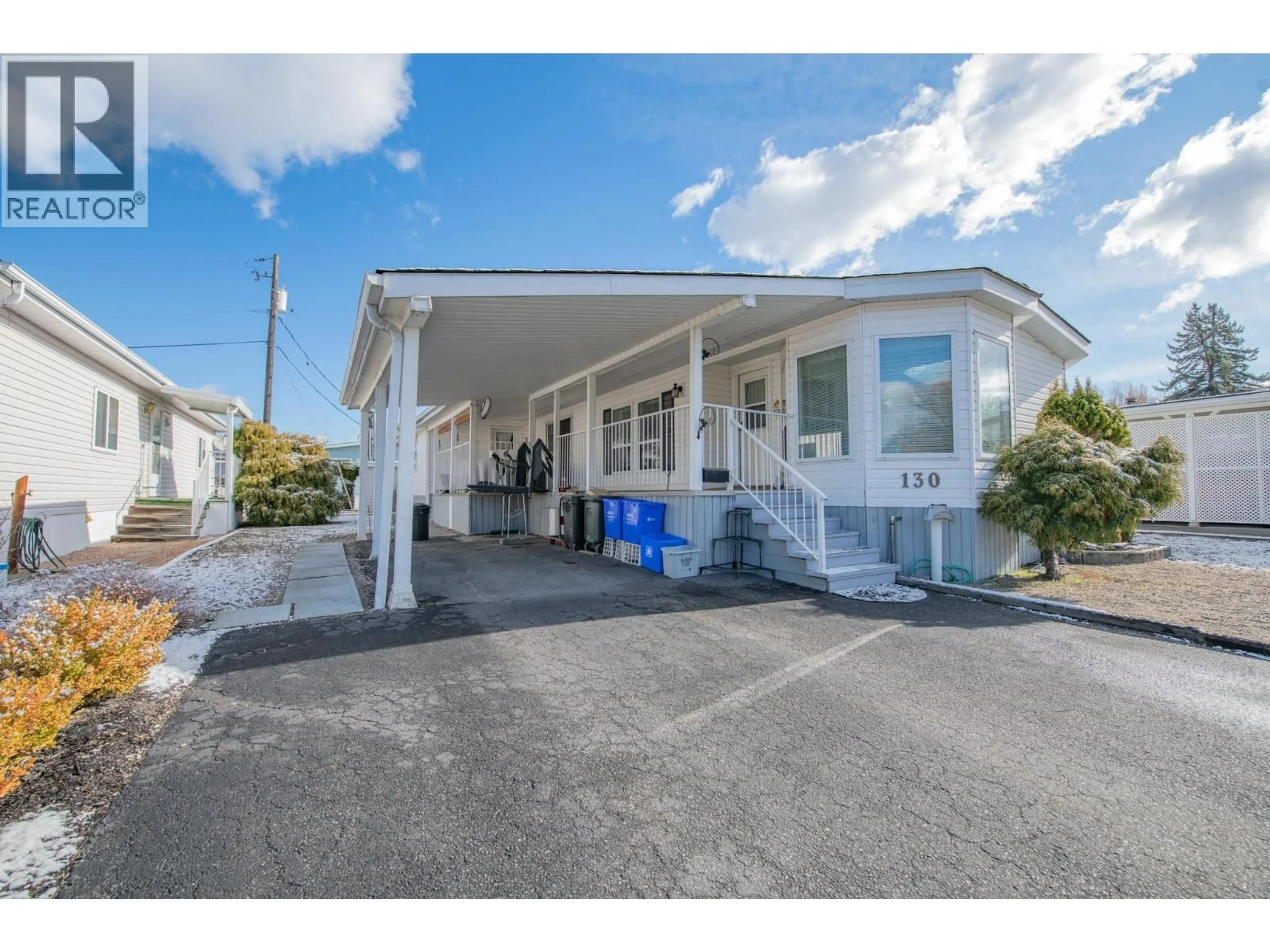 Home with vinyl exterior material, street for 130 - 5484 25 AVENUE, Vernon British Columbia V1T7A8