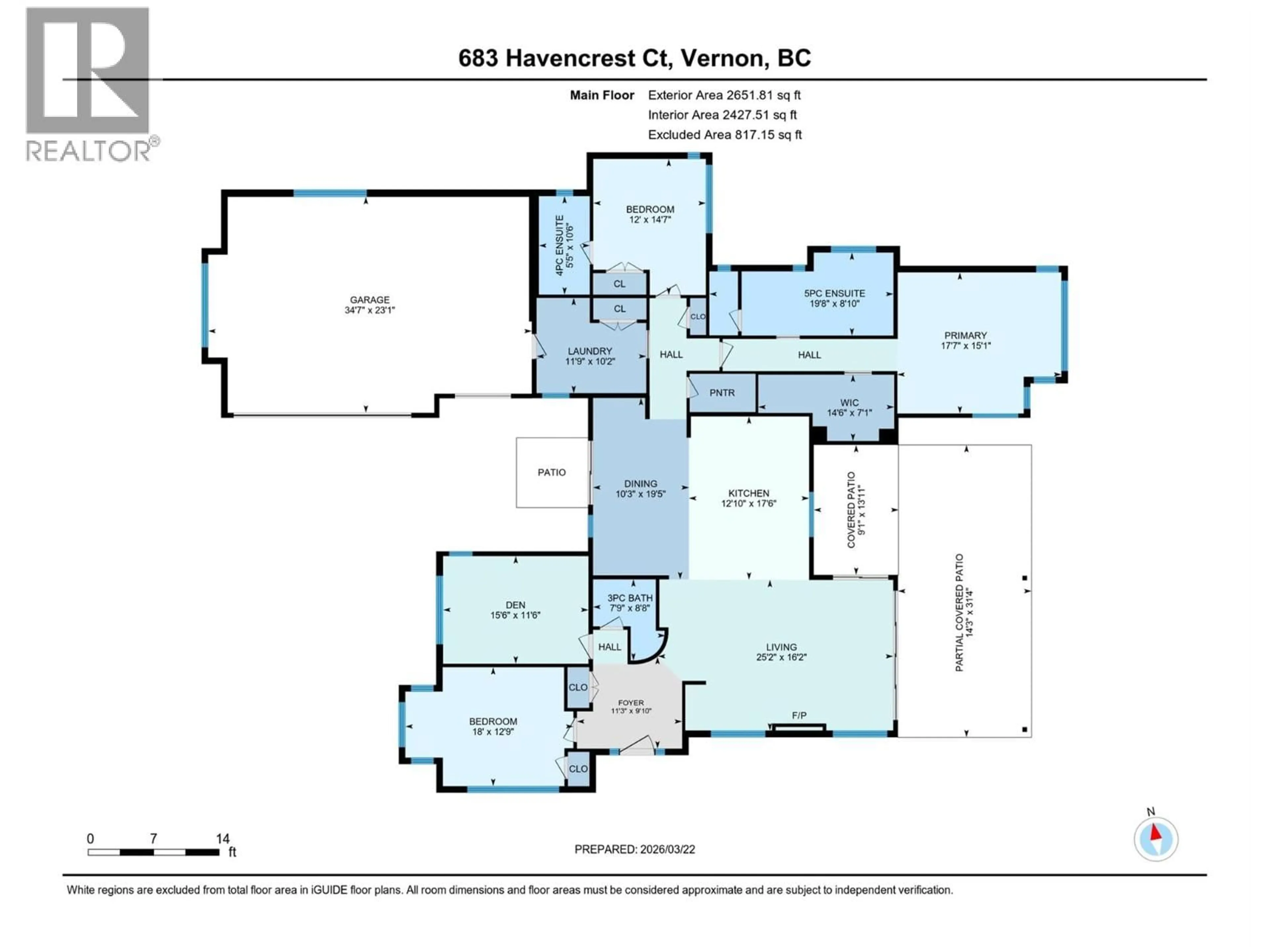 Floor plan for 683 HAVENCREST COURT, Vernon British Columbia V1H2L9