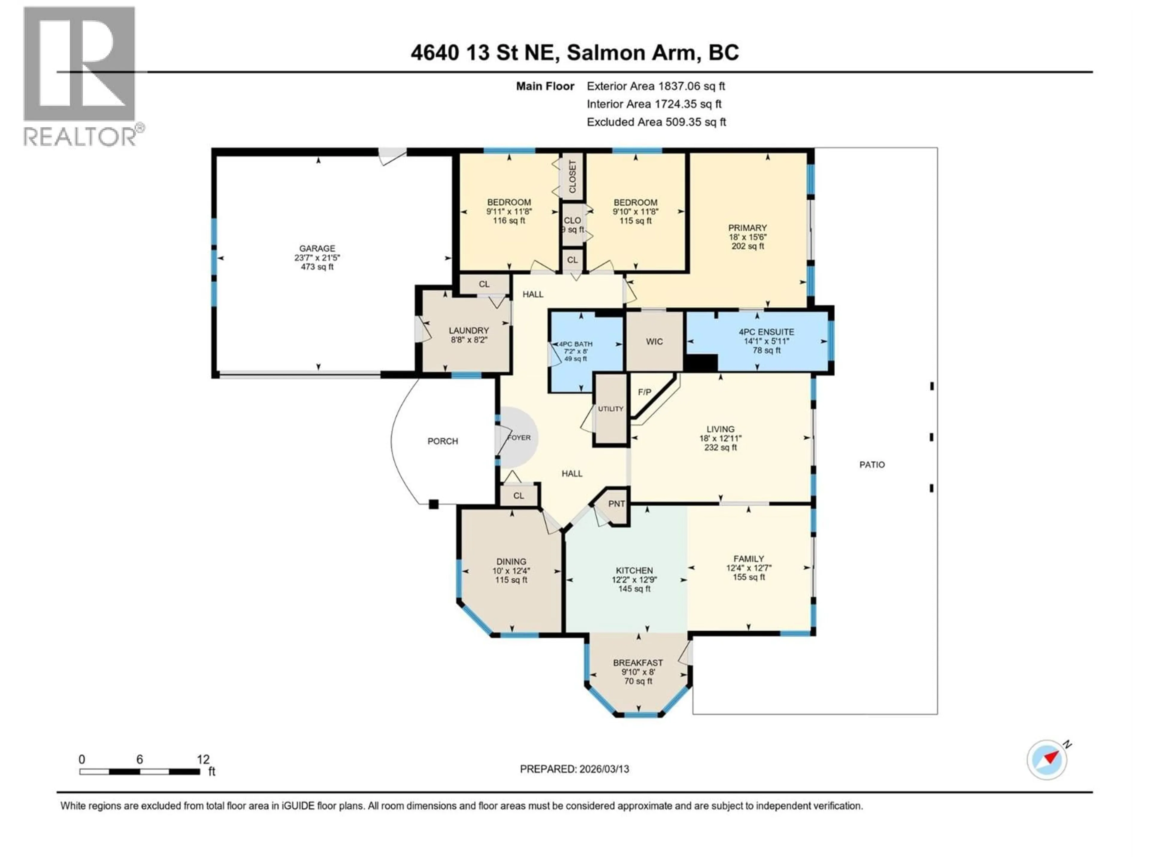 Floor plan for 4640 13 STREET NORTHEAST, Salmon Arm British Columbia V1E1E3