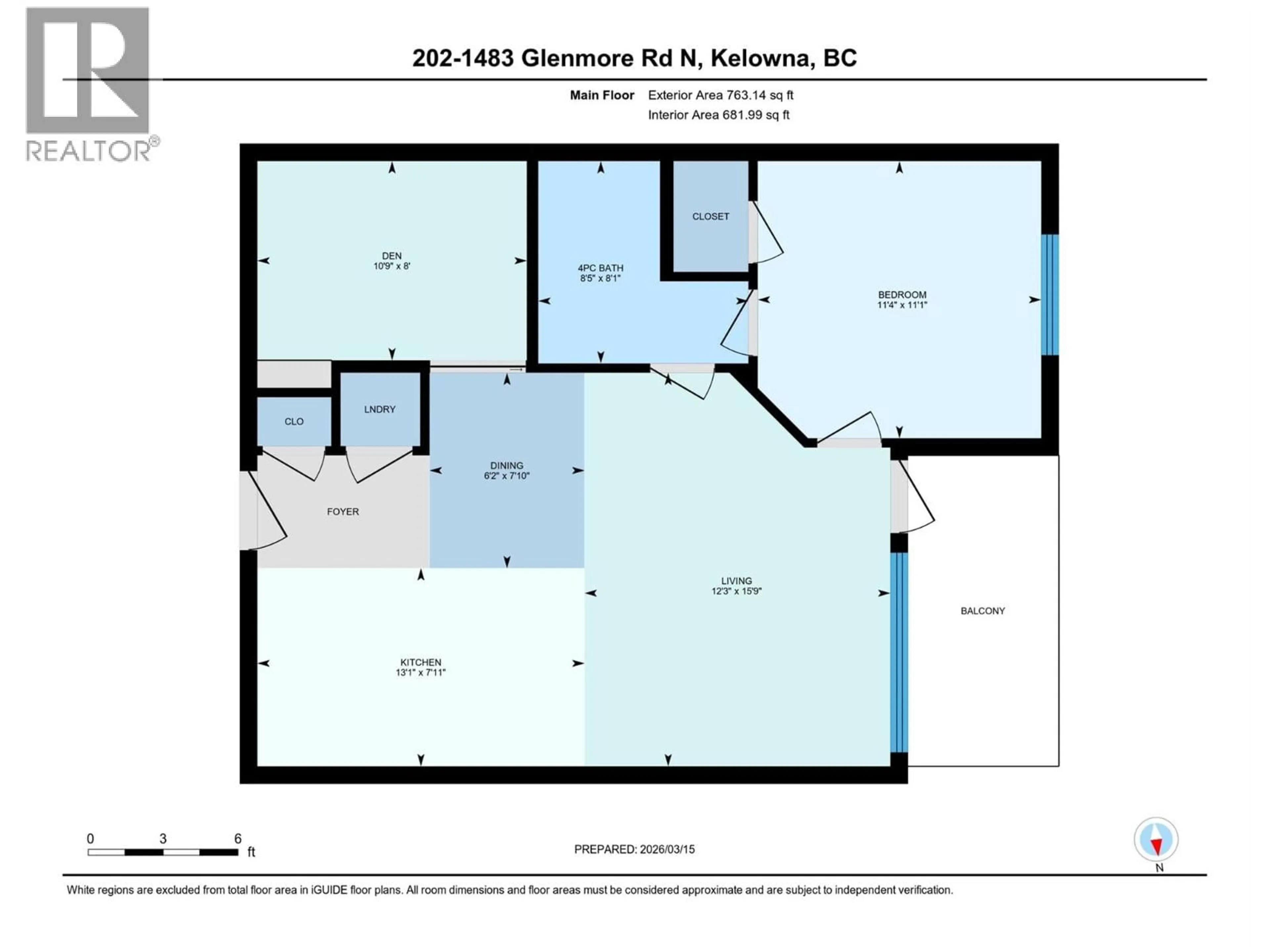 Floor plan for 202 - 1483 GLENMORE ROAD NORTH, Kelowna British Columbia V1V2C5