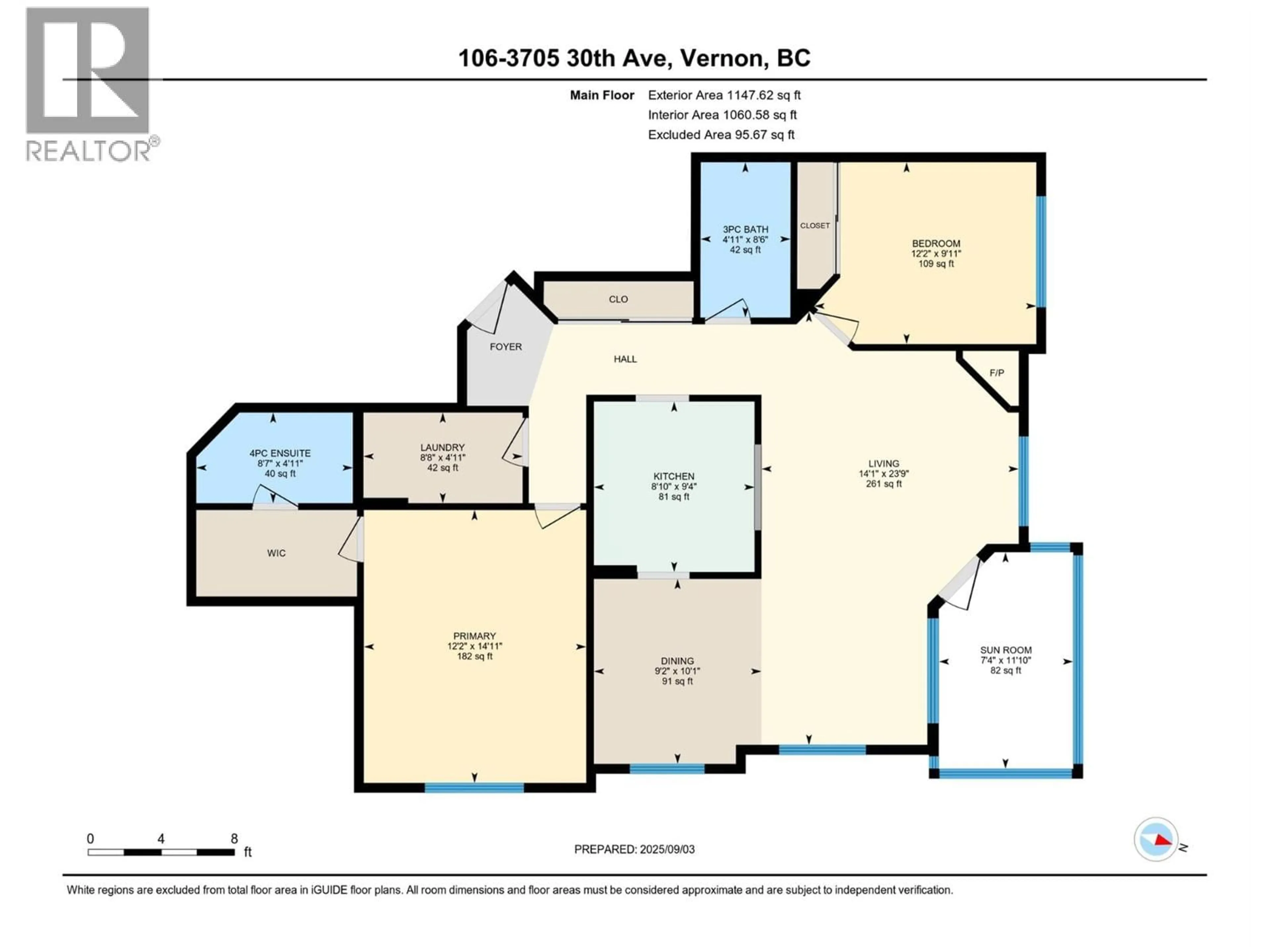 Floor plan for 106 - 3705 30 AVENUE, Vernon British Columbia V1T2E7