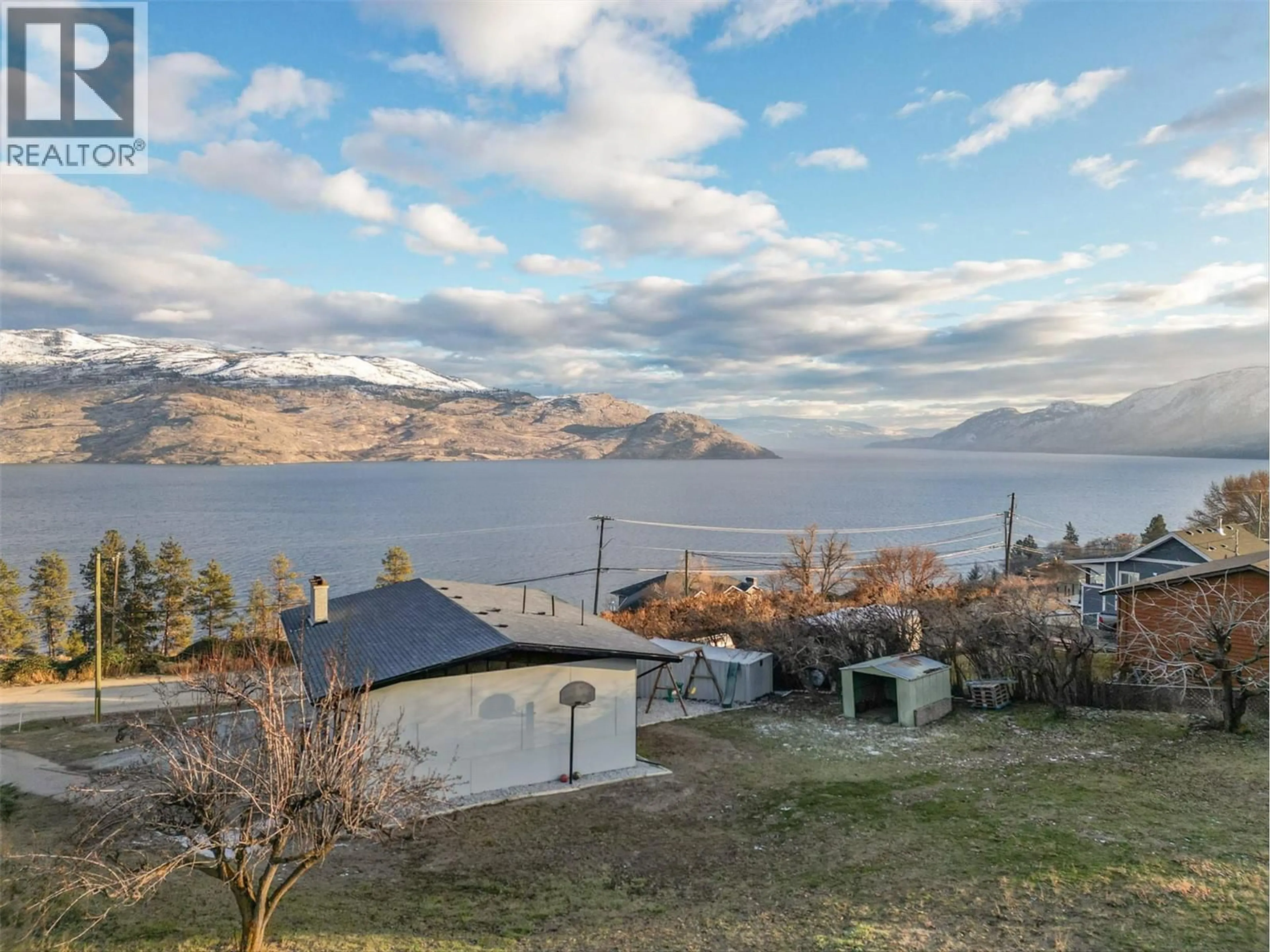 A pic from outside/outdoor area/front of a property/back of a property/a pic from drone, water/lake/river/ocean view for 6178 LIPSETT AVENUE, Peachland British Columbia V0H1X7