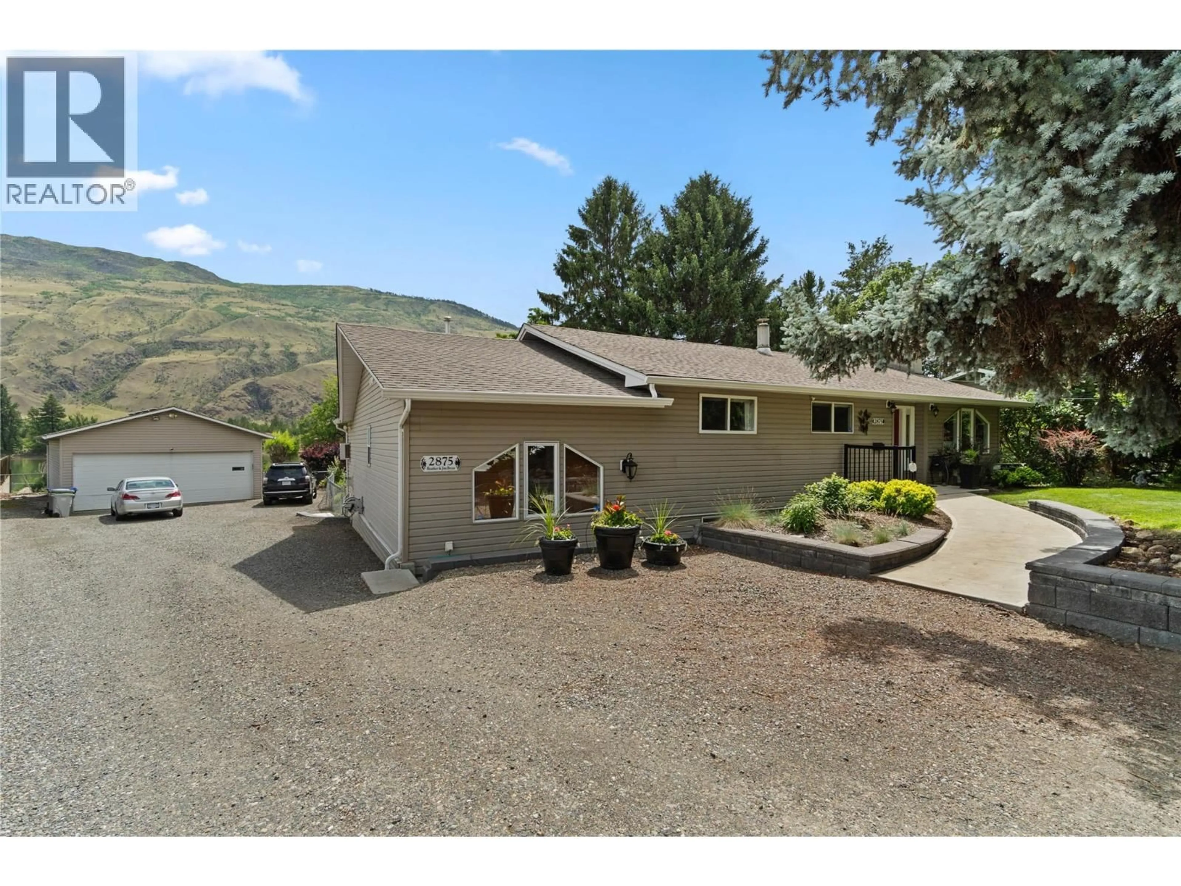 A pic from outside/outdoor area/front of a property/back of a property/a pic from drone, mountain view for 2875 BANK ROAD, Kamloops British Columbia V2B6V5
