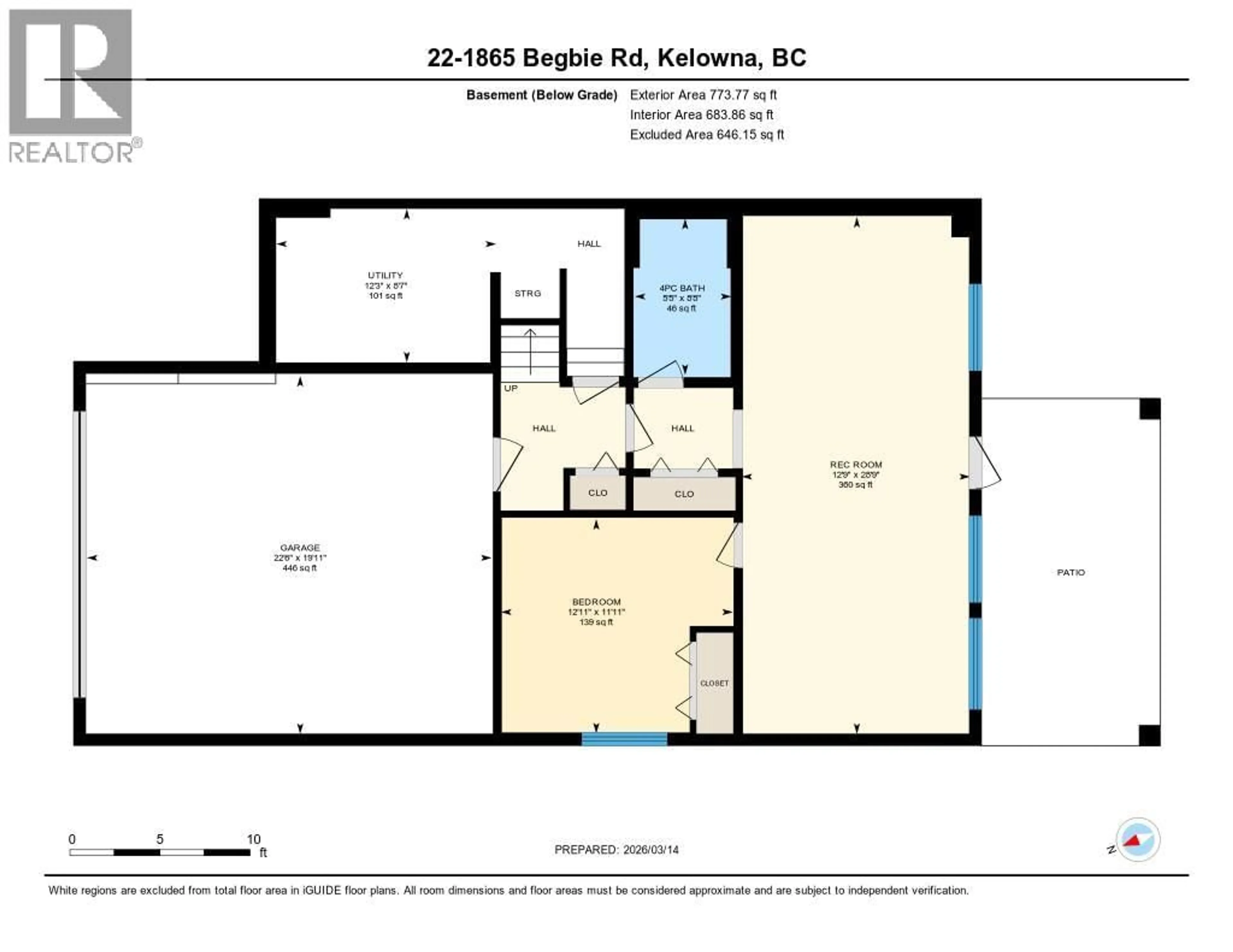 Floor plan for 22 - 1865 BEGBIE ROAD, Kelowna British Columbia V1V2X4