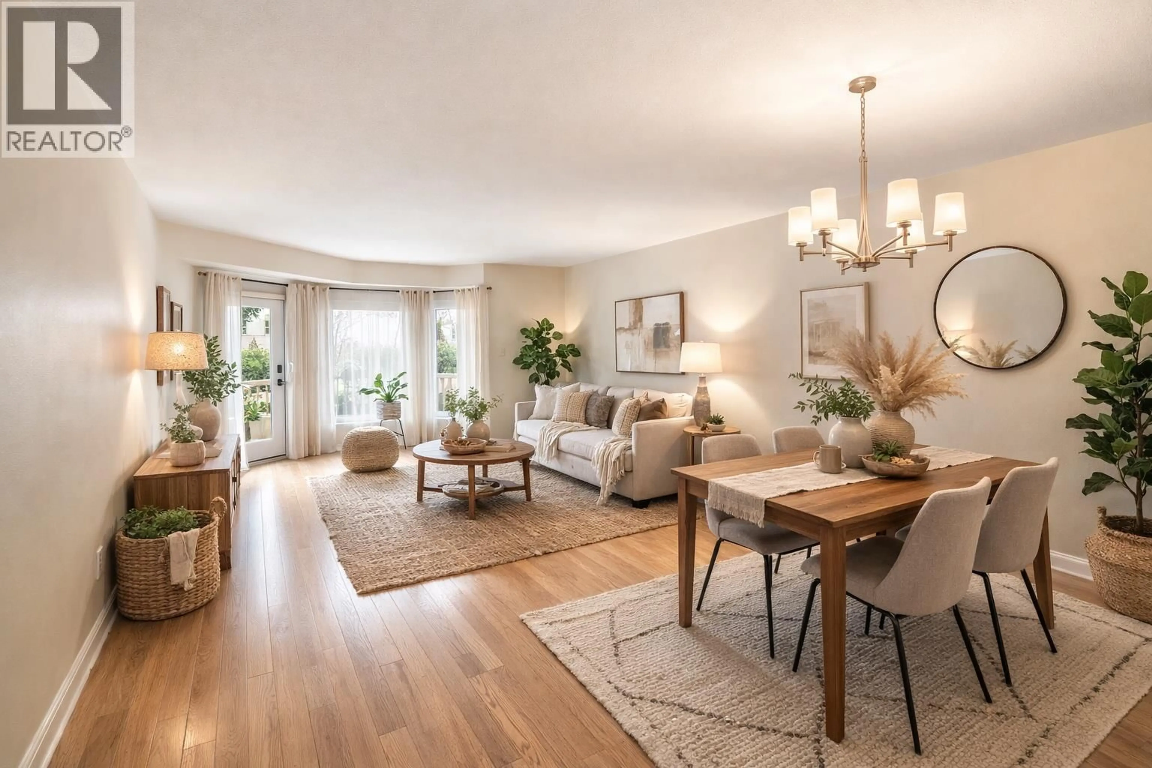 Living room with furniture, wood/laminate floor for 116 - 1965 DURNIN ROAD, Kelowna British Columbia V1X7K6