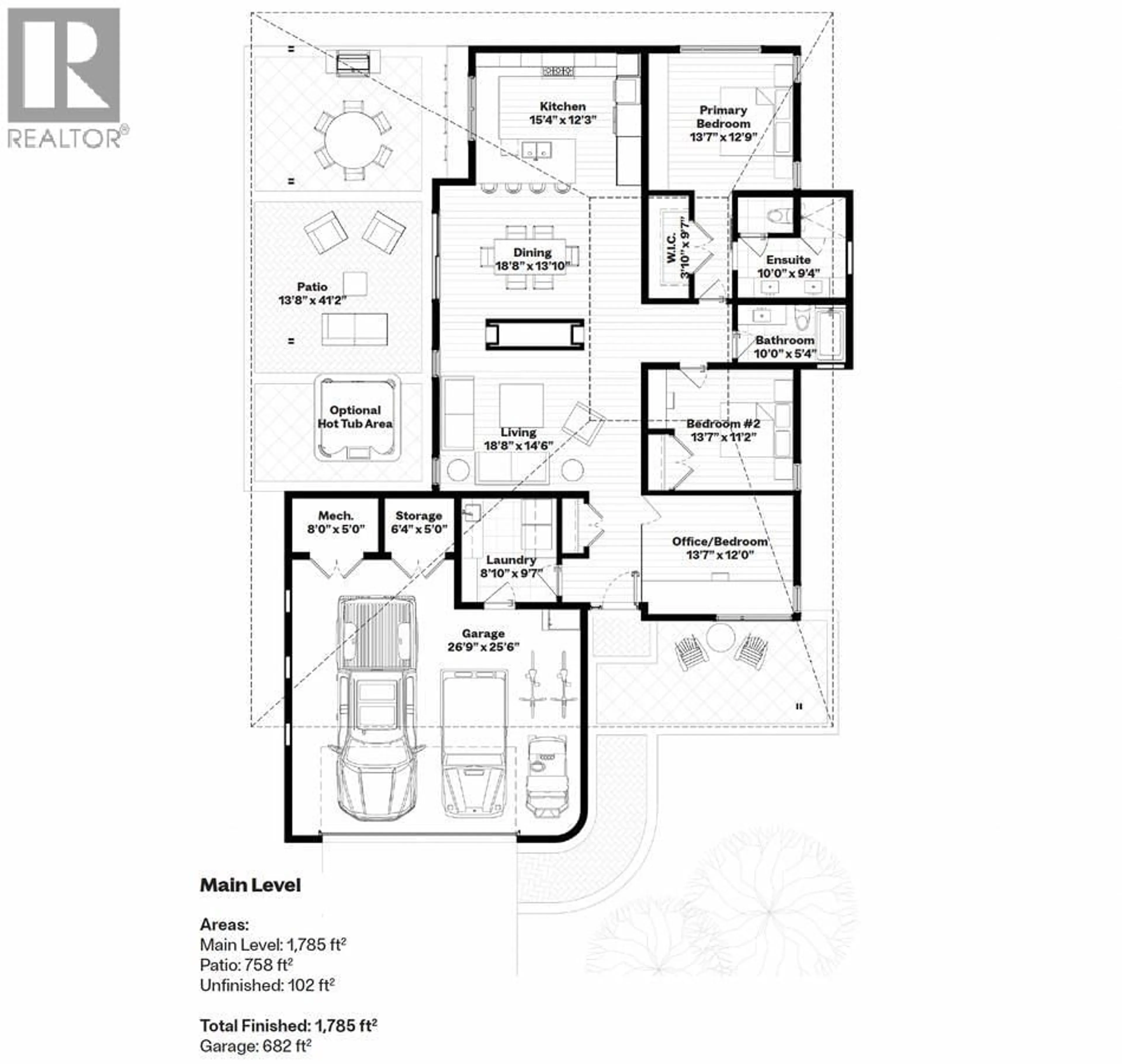 Floor plan for 1 - 799 PREDATOR RIDGE DRIVE, Vernon British Columbia V1H1G4