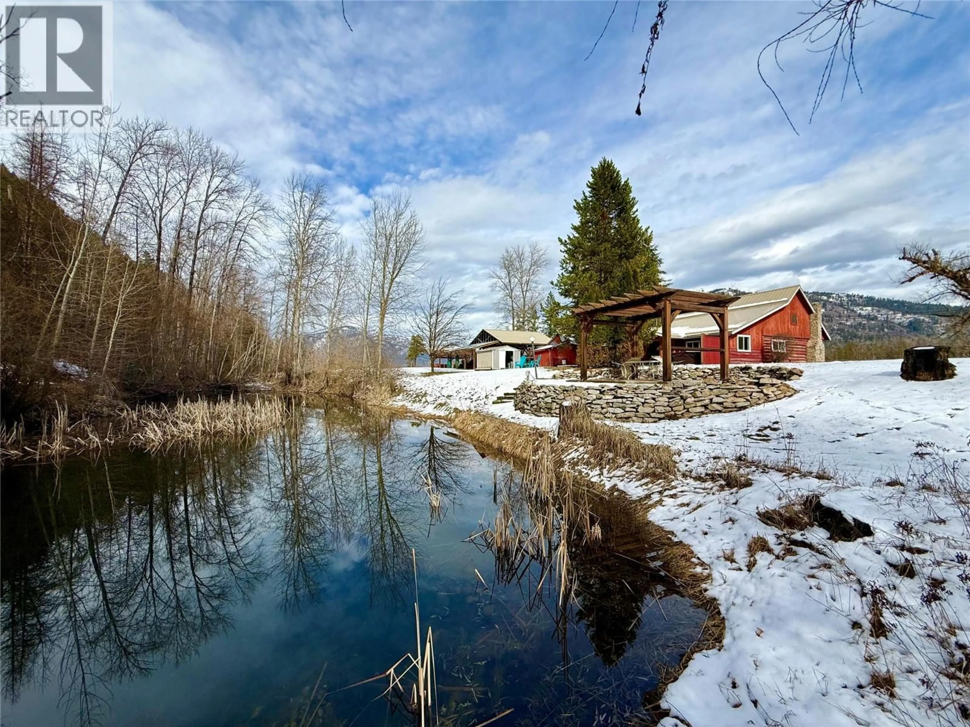 A pic from outside/outdoor area/front of a property/back of a property/a pic from drone, water/lake/river/ocean view for 12451 BROWN CREEK ROAD, Grand Forks British Columbia V0H1H8