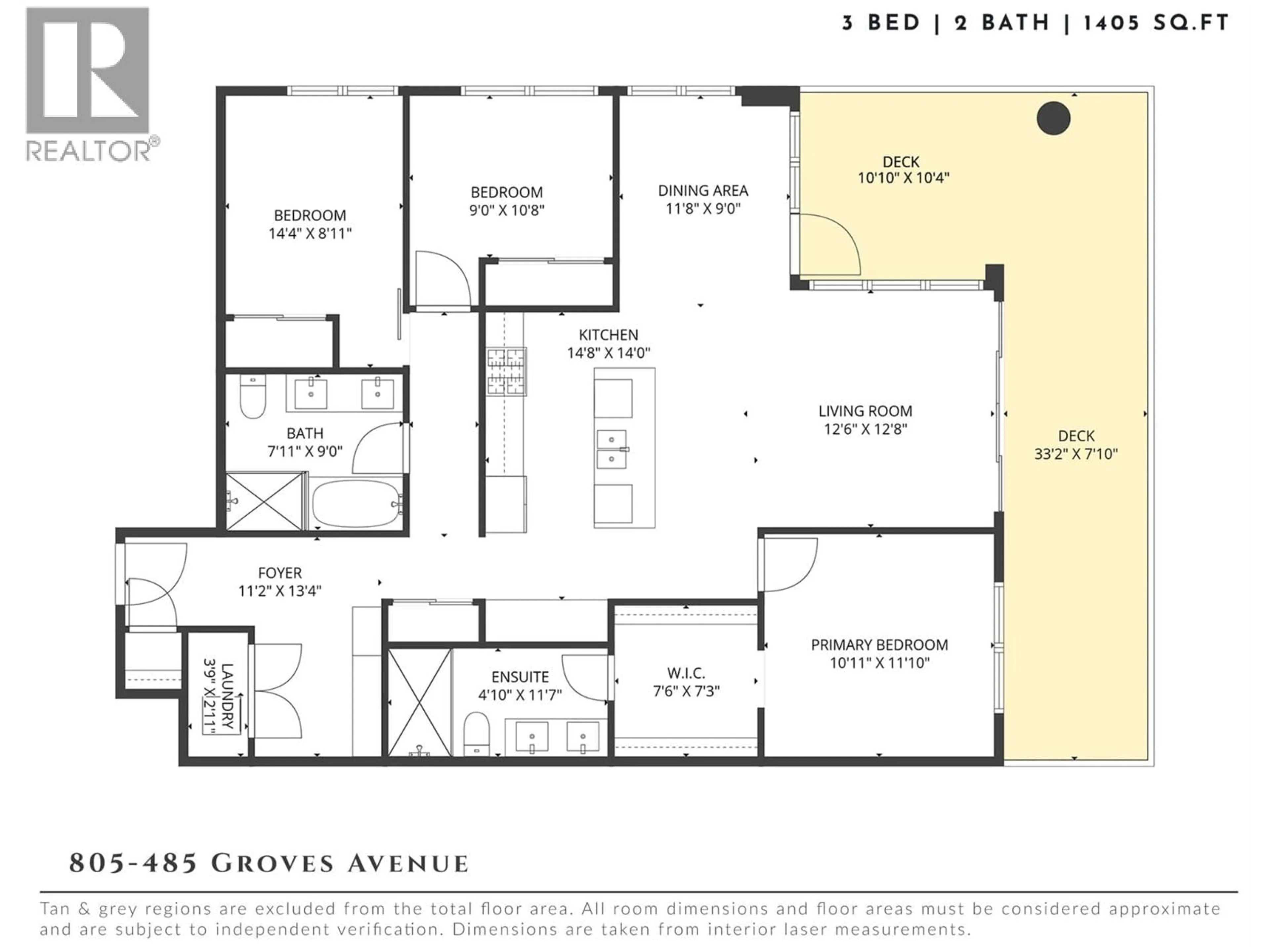 Floor plan for 805 - 485 GROVES AVENUE, Kelowna British Columbia V1Y0C1