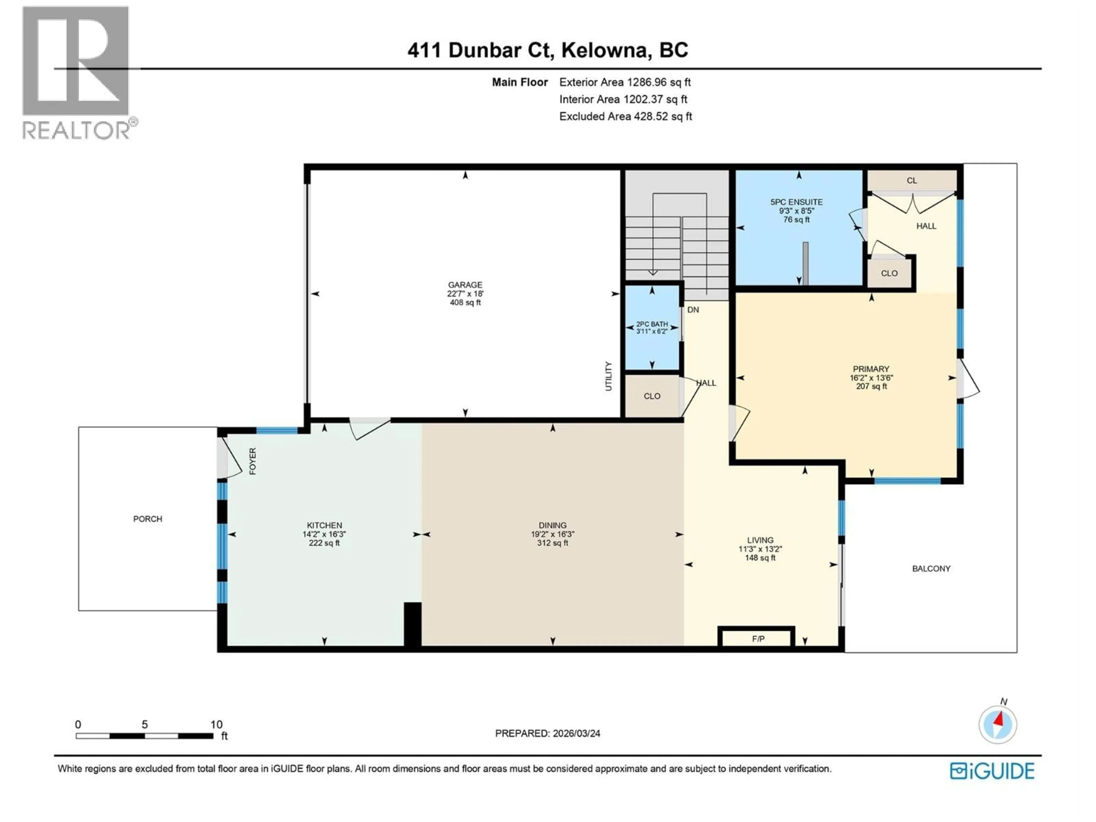 Floor plan for 411 DUNBAR COURT, Kelowna British Columbia V1P1T5