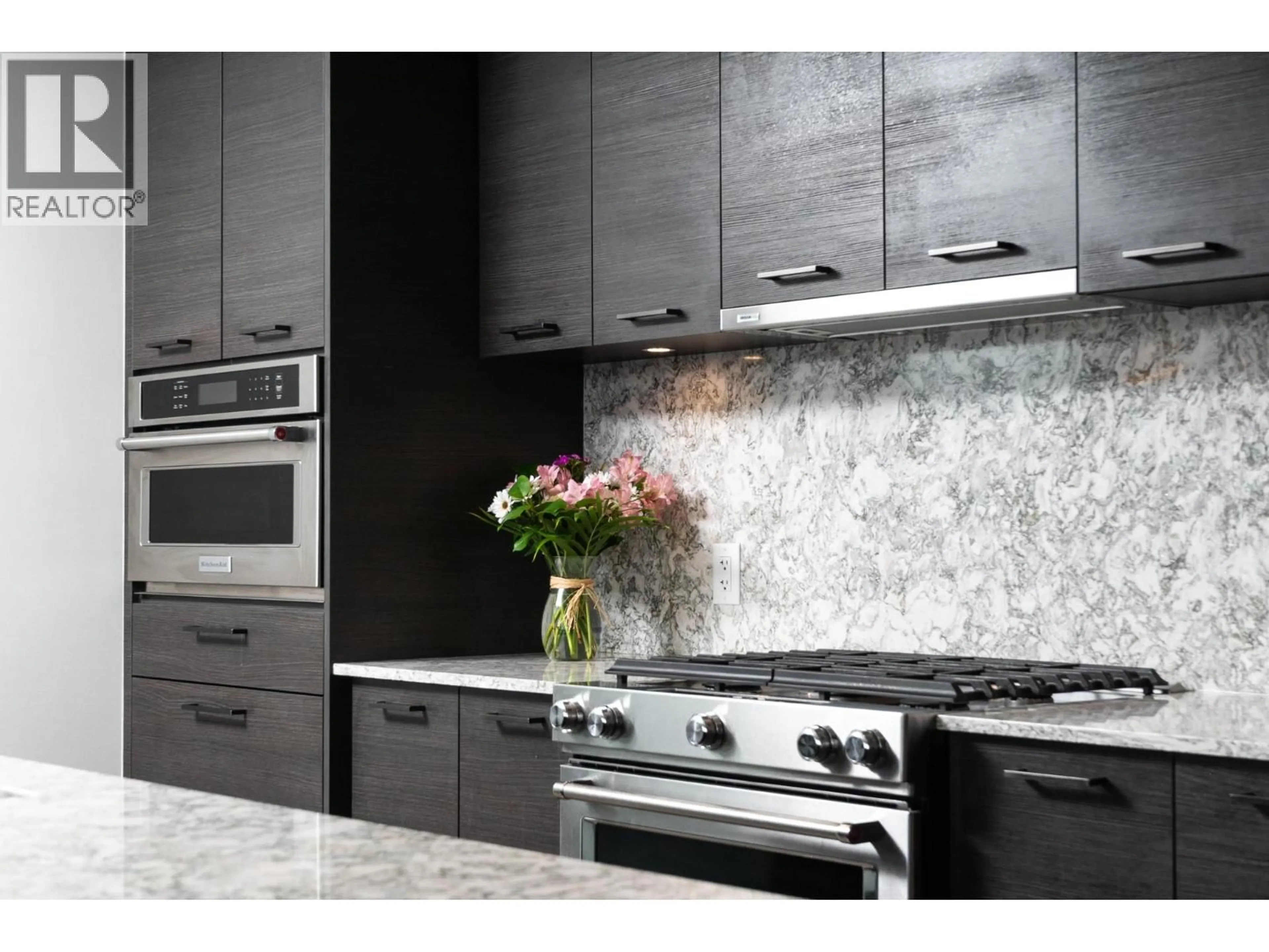 Contemporary kitchen, ceramic/tile floor for 2104 - 1191 SUNSET DRIVE, Kelowna British Columbia V1Y0J4