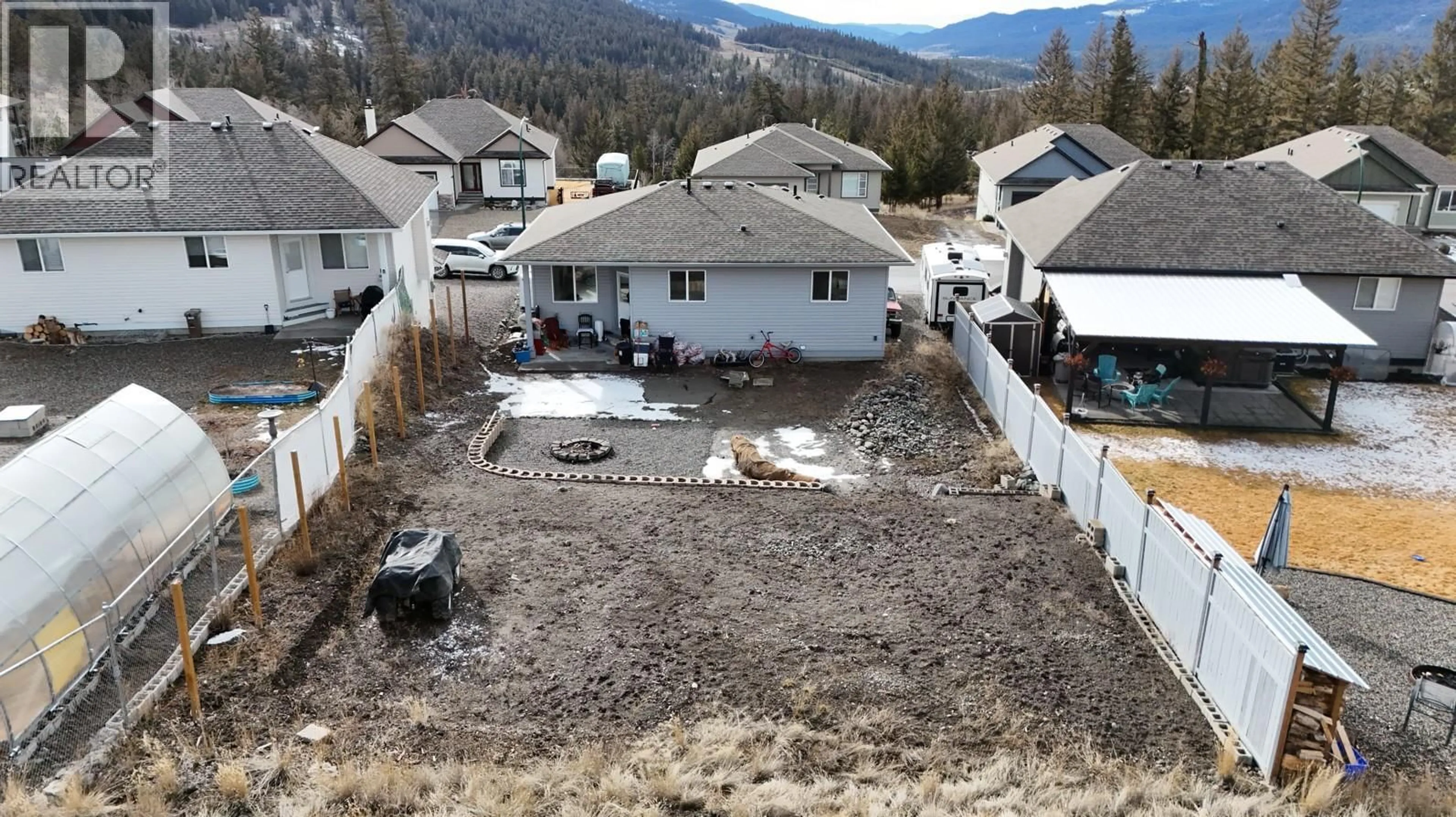 A pic from outside/outdoor area/front of a property/back of a property/a pic from drone, mountain view for 461 DALADON DRIVE, Logan Lake British Columbia V0K1W0