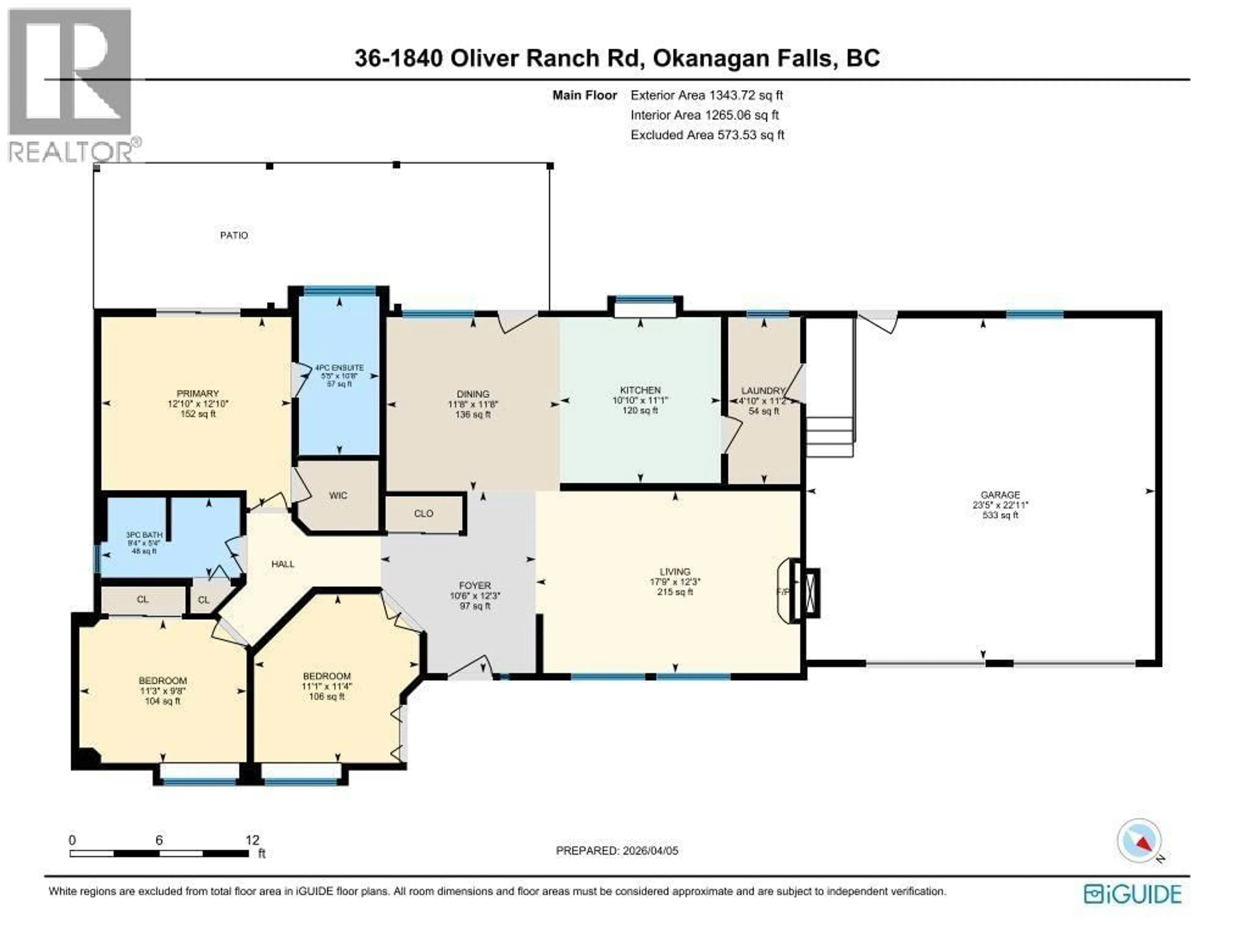 Floor plan for 36 - 1840 OLIVER RANCH ROAD, Okanagan Falls British Columbia V0H1R0