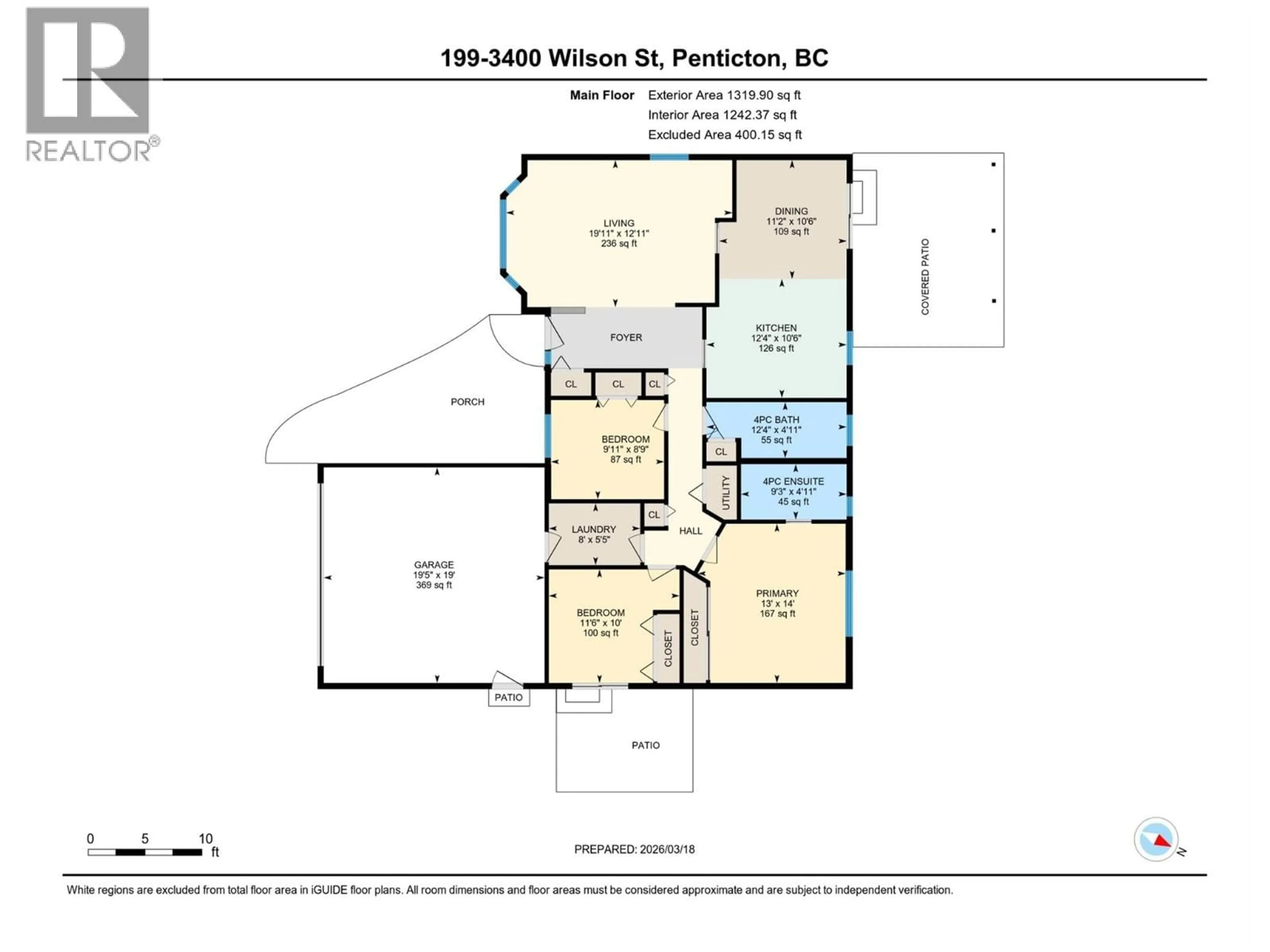 Floor plan for 199 - 3400 WILSON STREET, Penticton British Columbia V2A8J1