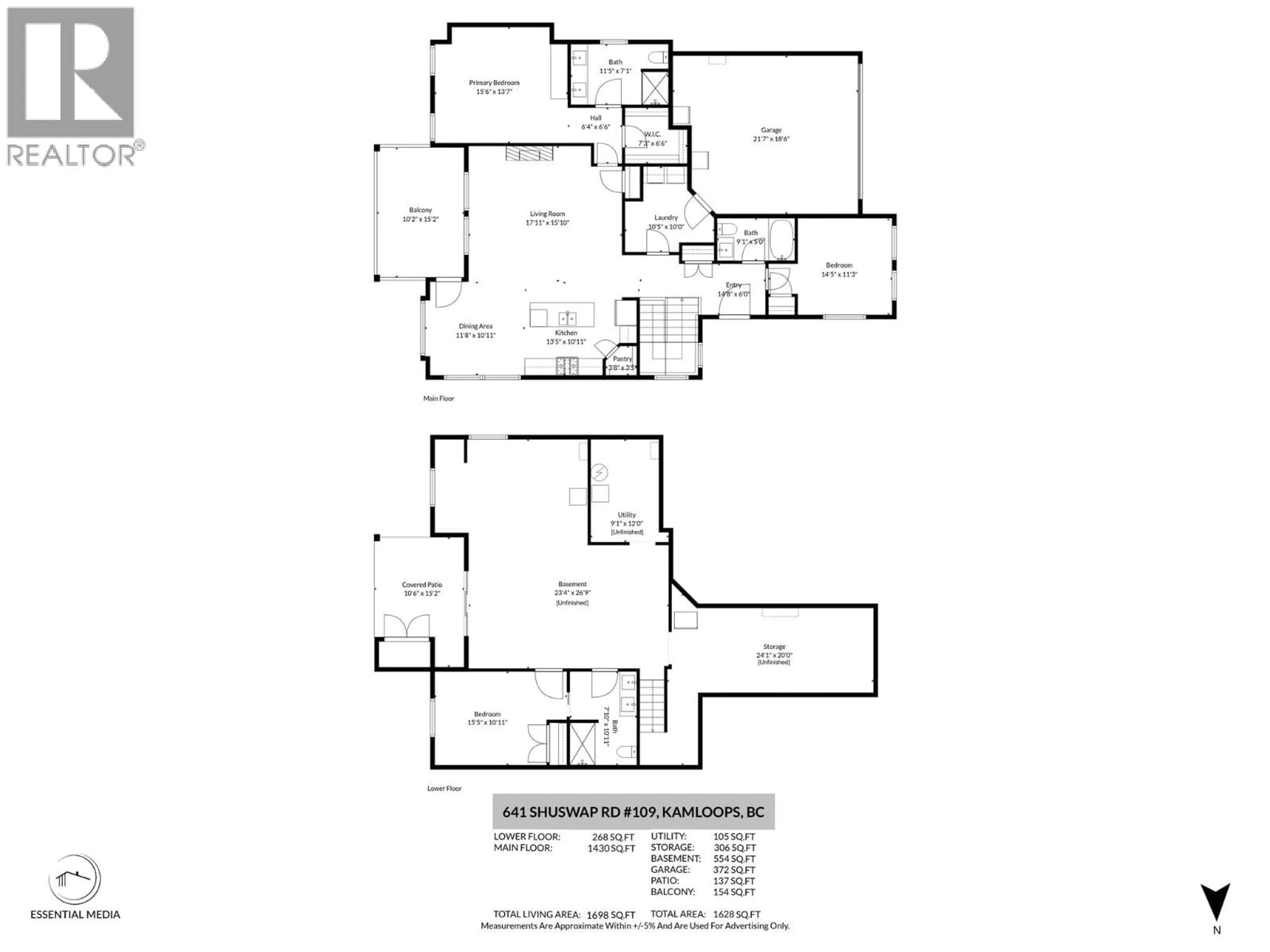 Floor plan for 109 - 641 SHUSWAP ROAD EAST, Kamloops British Columbia V2H0E2