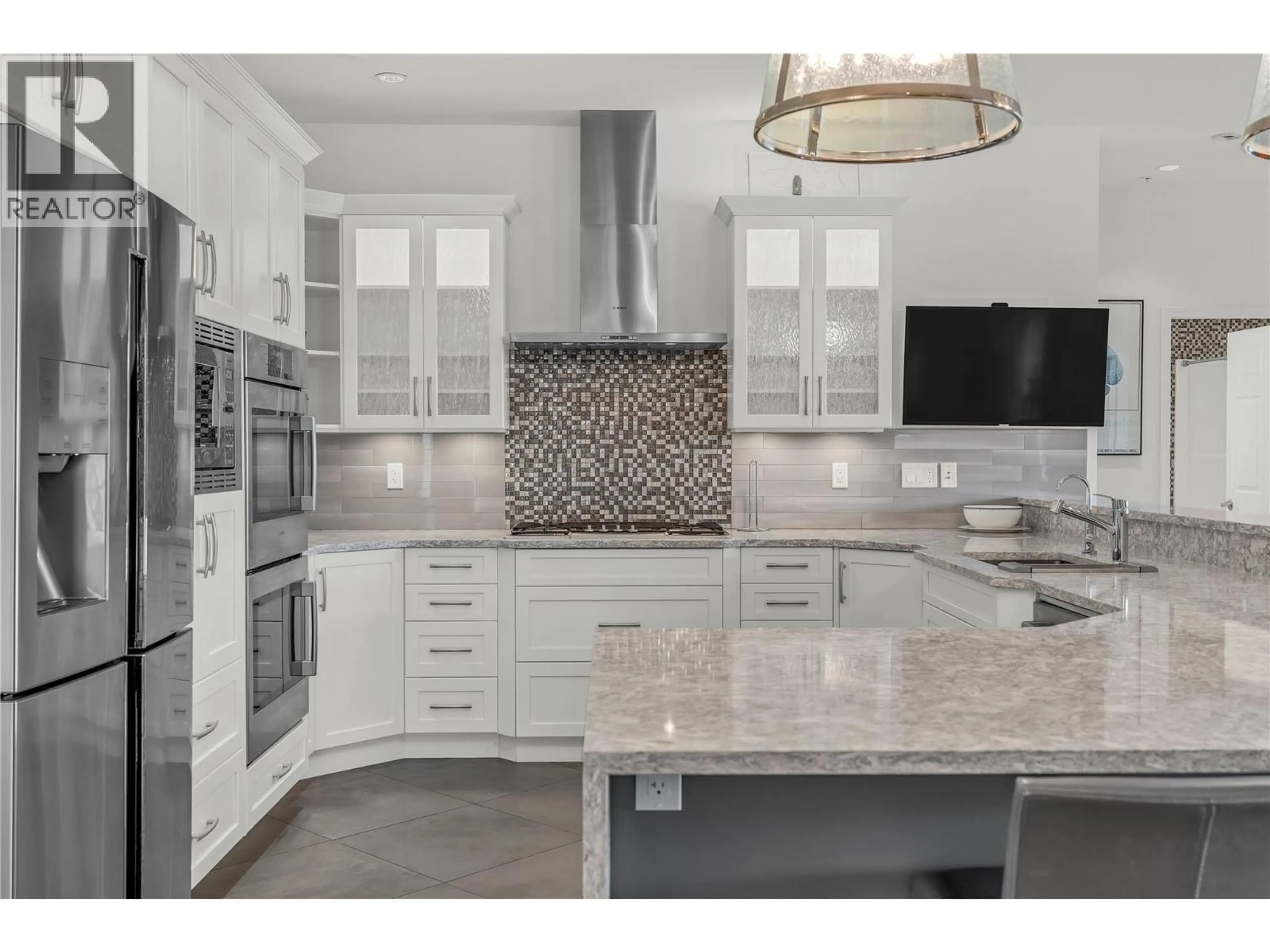 Contemporary kitchen, ceramic/tile floor for 1103 - 3388 SKAHA LAKE ROAD, Penticton British Columbia V2A6G4
