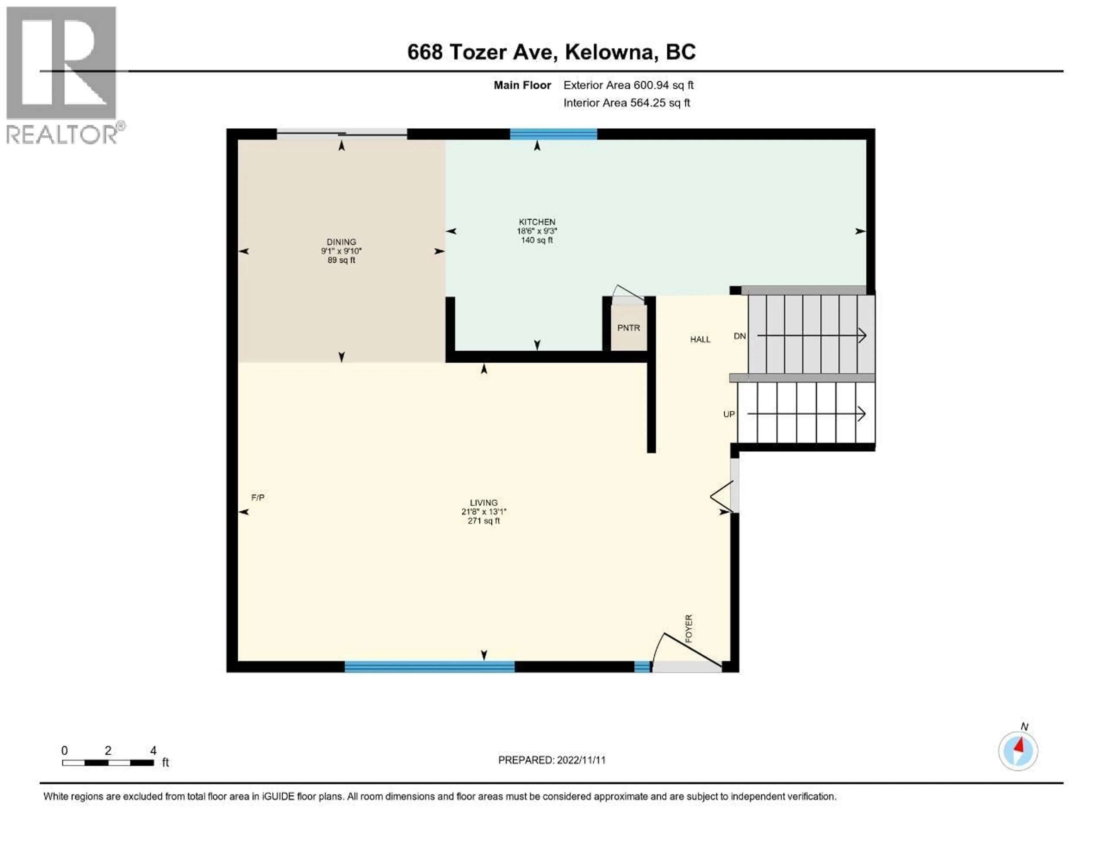 Floor plan for 668 TOZER AVENUE, Kelowna British Columbia V1W2A5