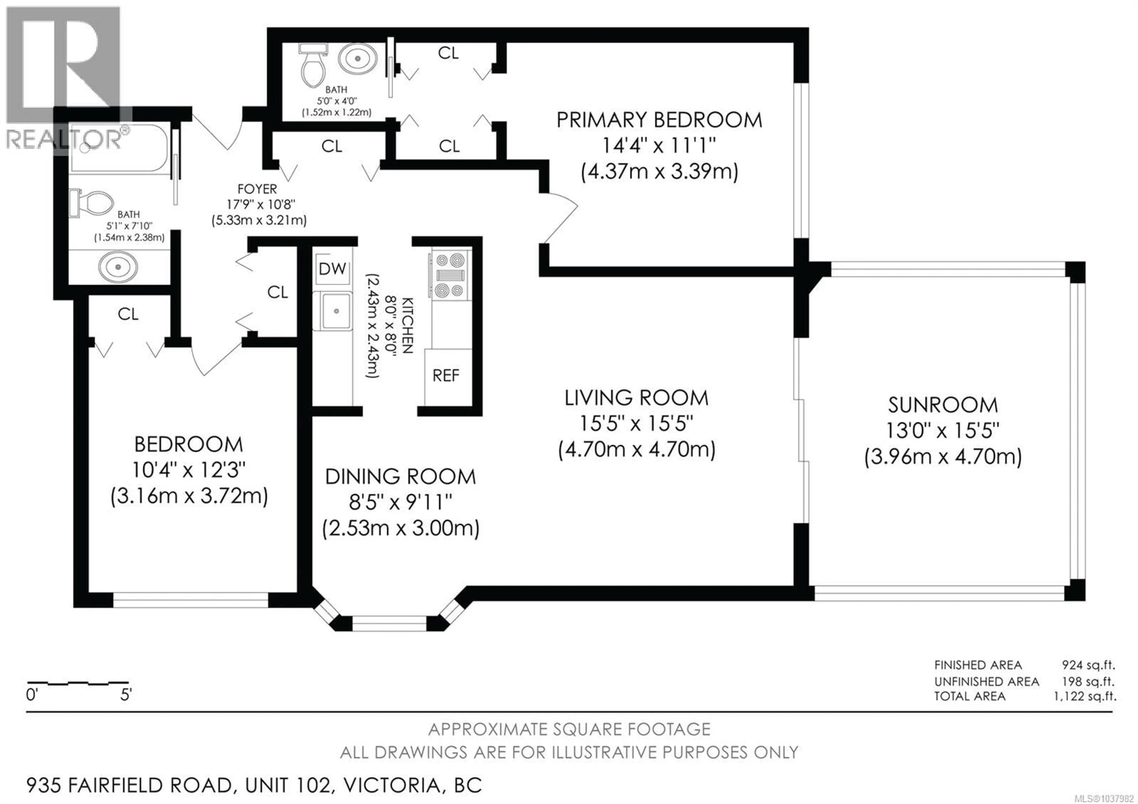 Floor plan for 102 - 935 FAIRFIELD ROAD, Victoria British Columbia V8V3A3