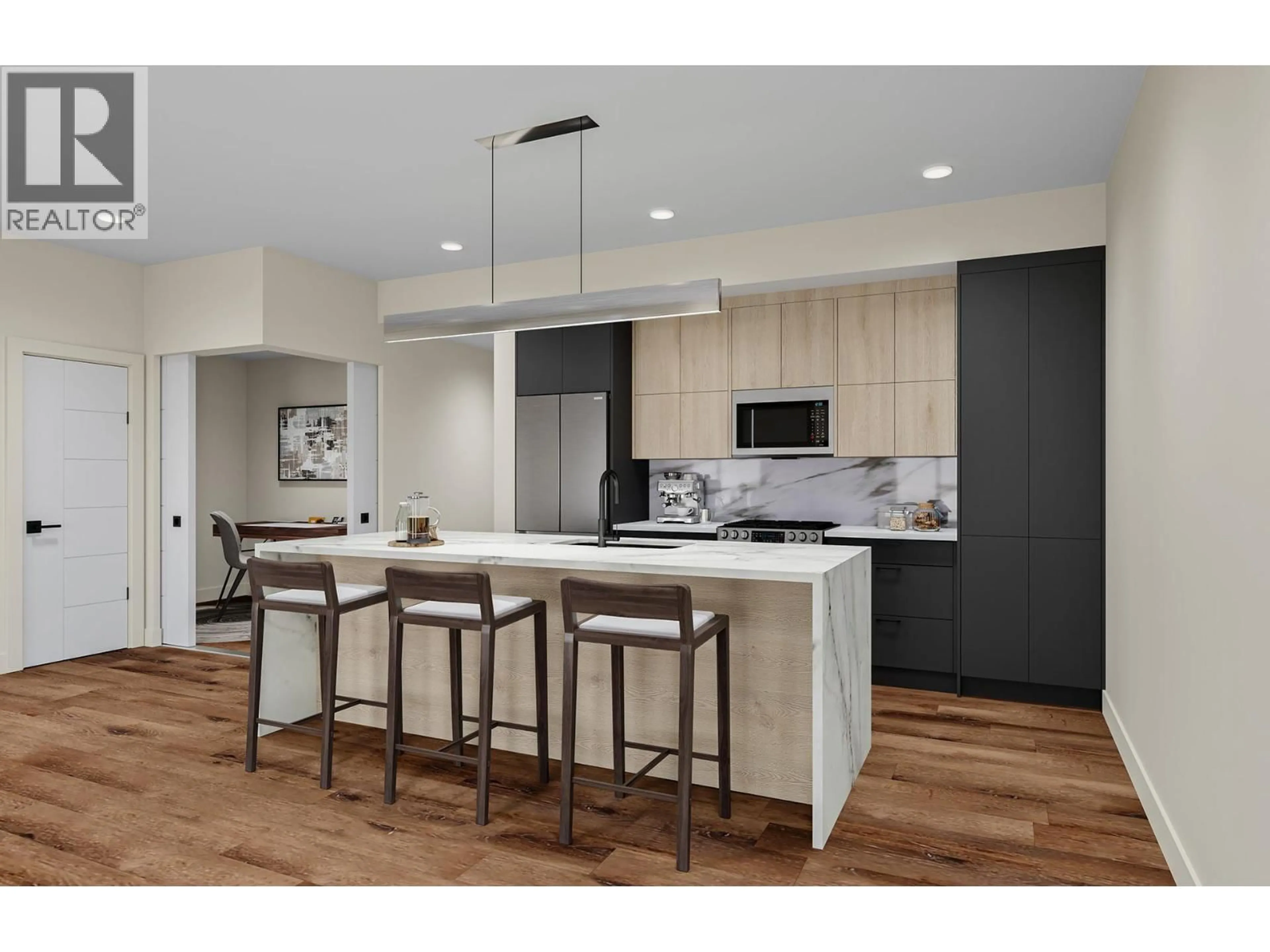 Contemporary kitchen, wood/laminate floor for 311 - 647 CLEMENT AVENUE, Kelowna British Columbia V1Y7C7