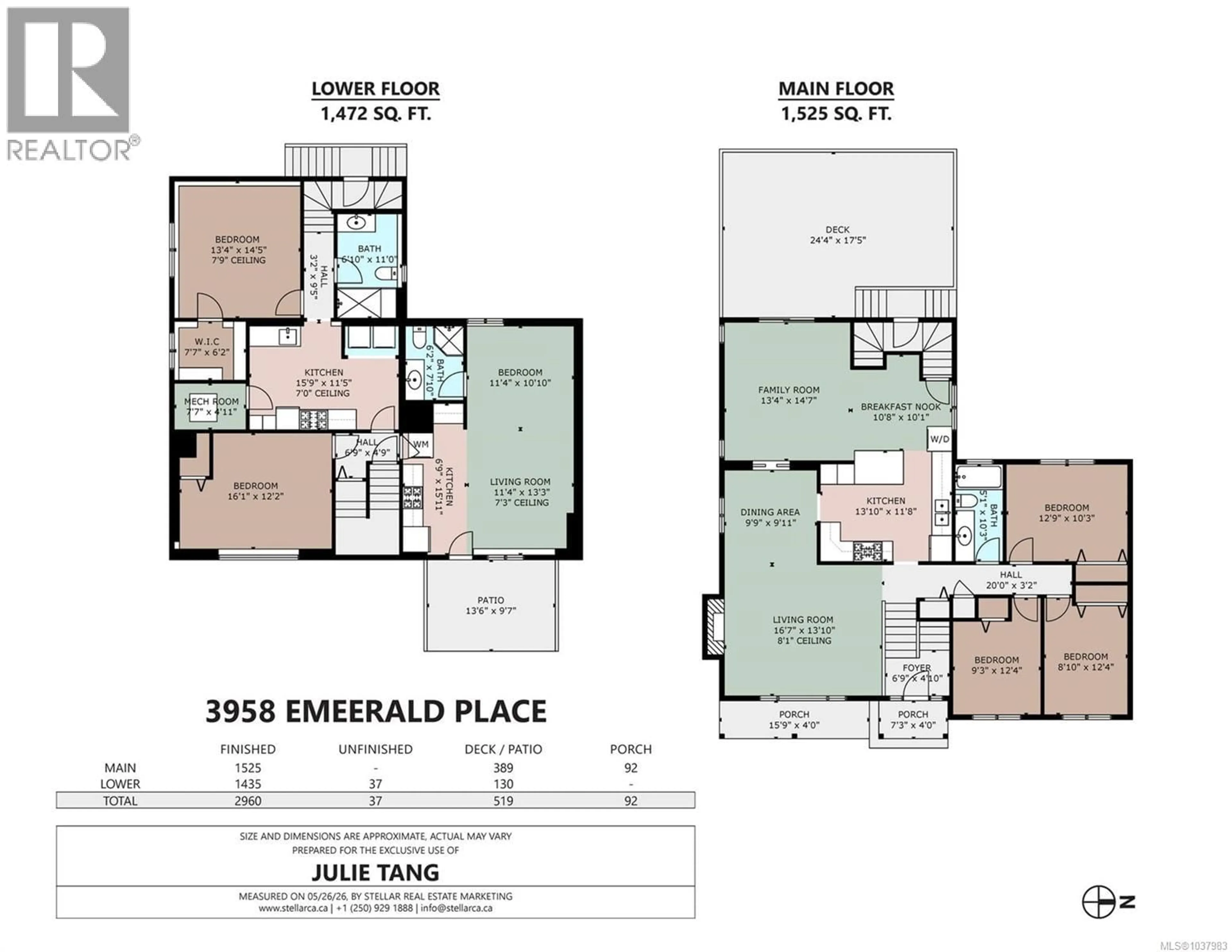 Floor plan for 3958 EMERALD PLACE, Saanich British Columbia V8P4T6