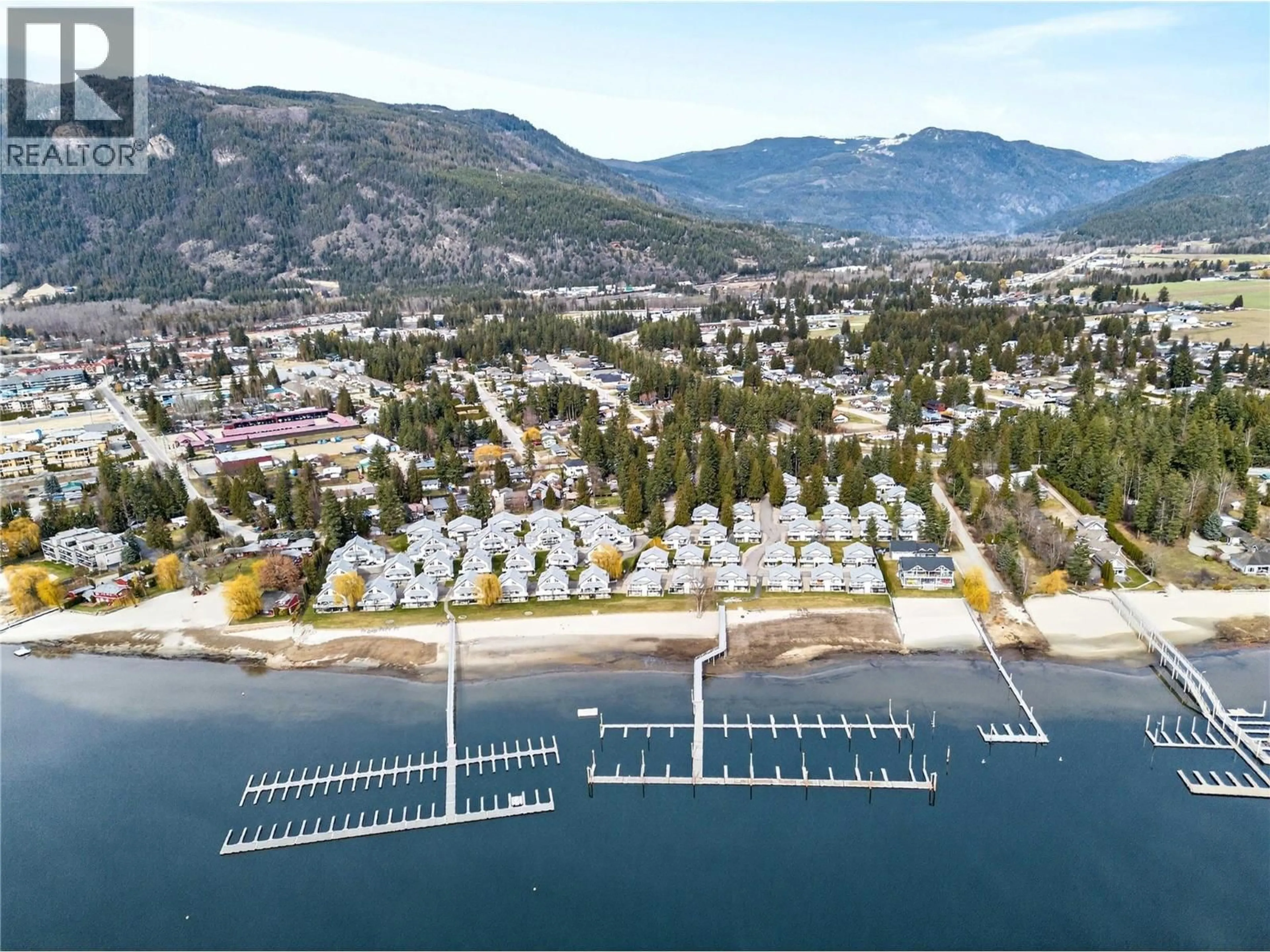 A pic from outside/outdoor area/front of a property/back of a property/a pic from drone, water/lake/river/ocean view for 46 - 505 POAGE AVENUE, Sicamous British Columbia V0E2V1