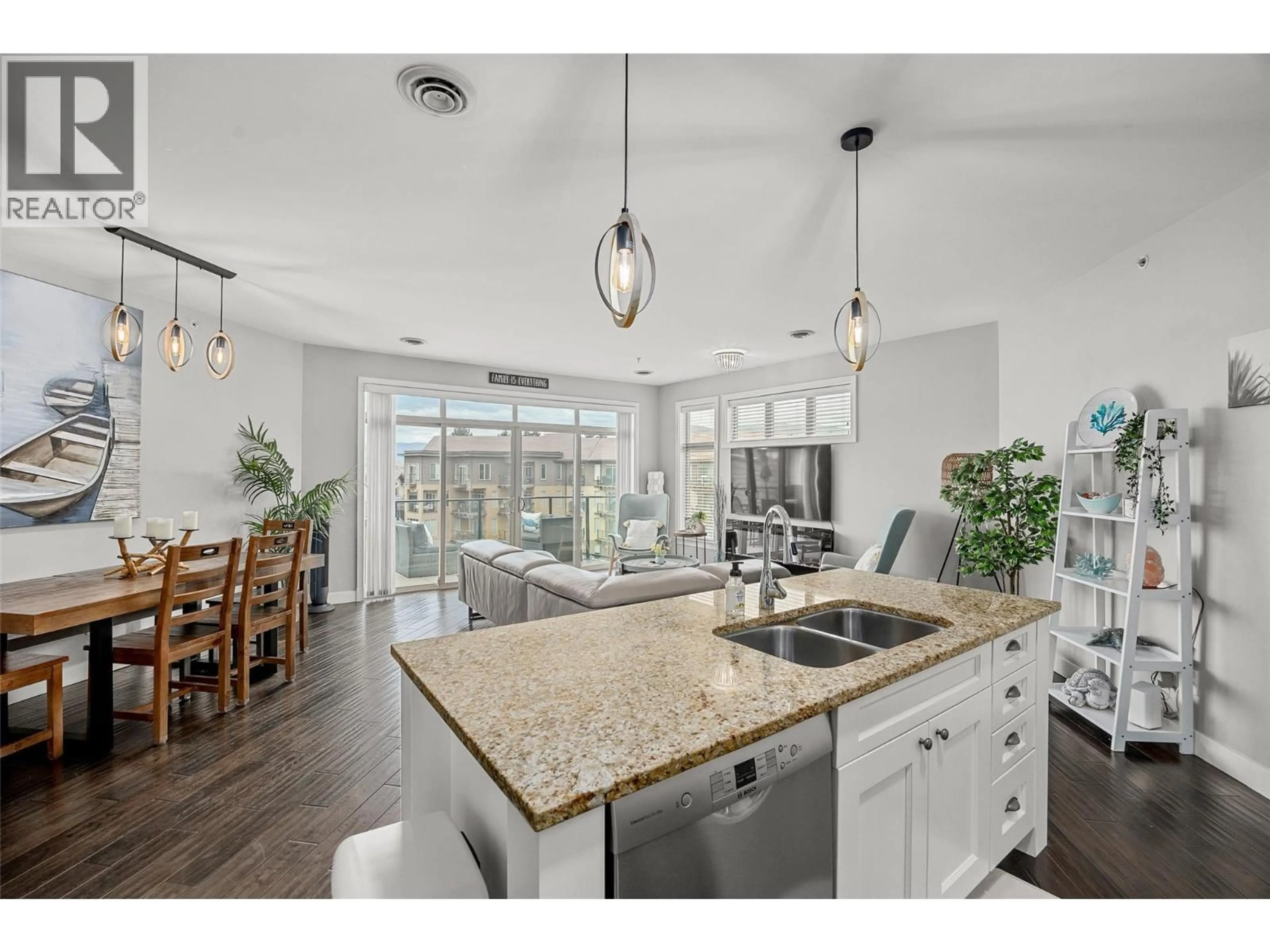 Open concept kitchen, ceramic/tile floor for 6402 - 4026 PRITCHARD DRIVE, West Kelowna British Columbia V4T3E4