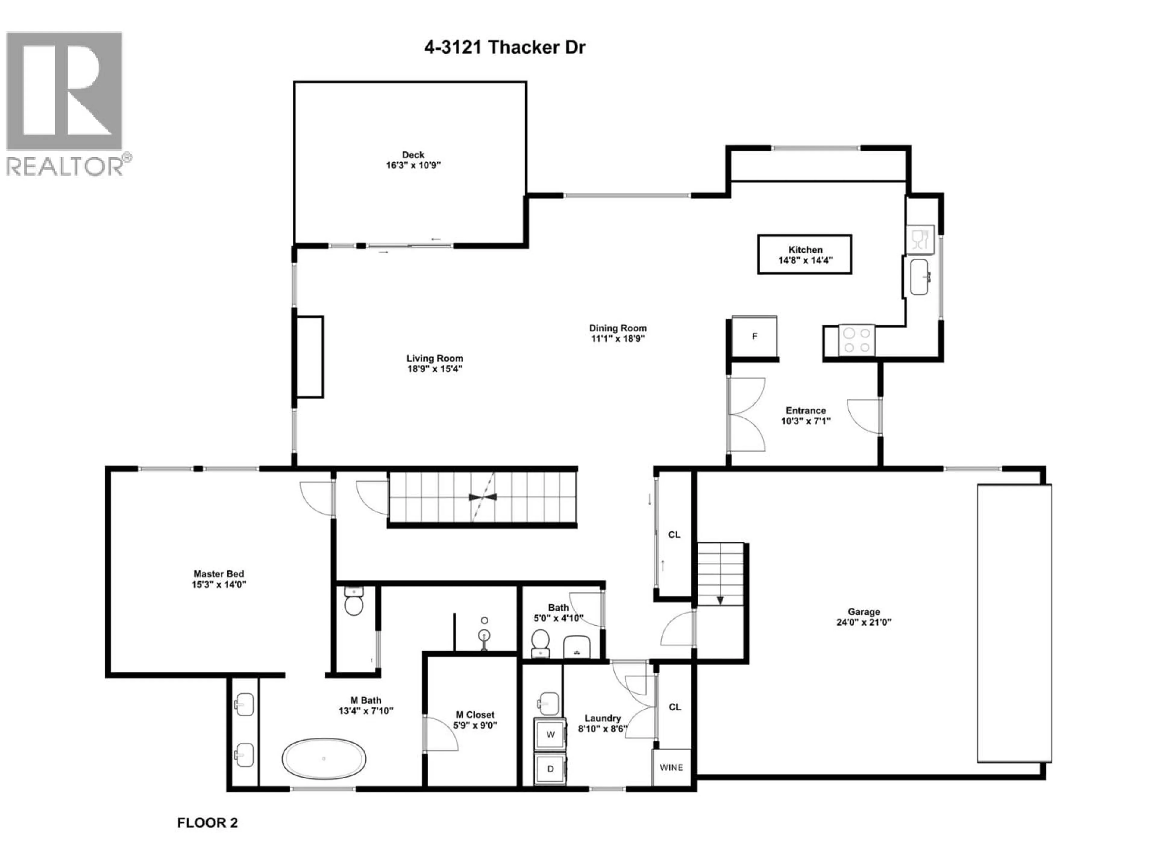 Floor plan for 4 - 3121 THACKER DRIVE, West Kelowna British Columbia V1Z1X6