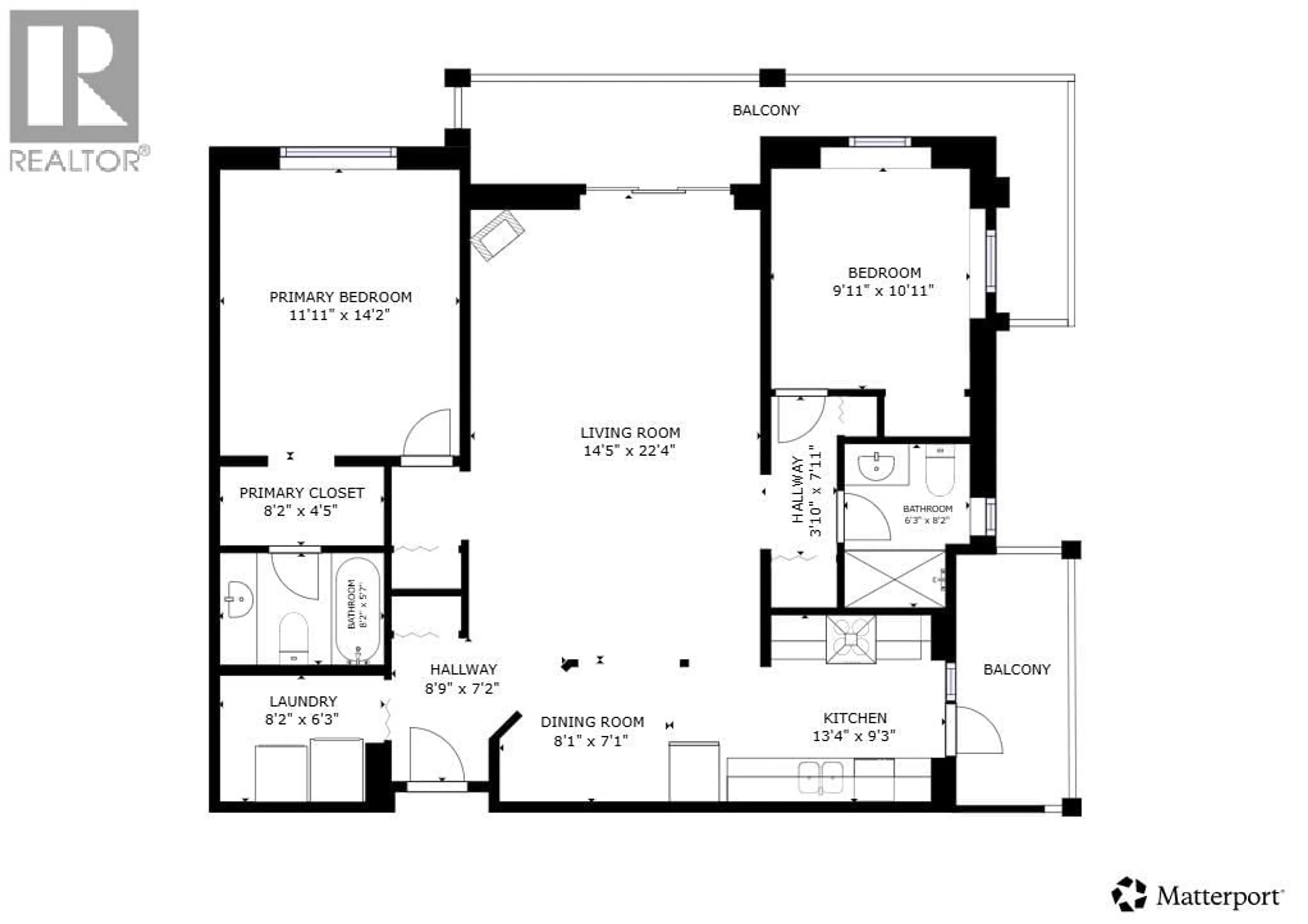 Floor plan for 101 - 303 WHITMAN ROAD, Kelowna British Columbia V1V2P3