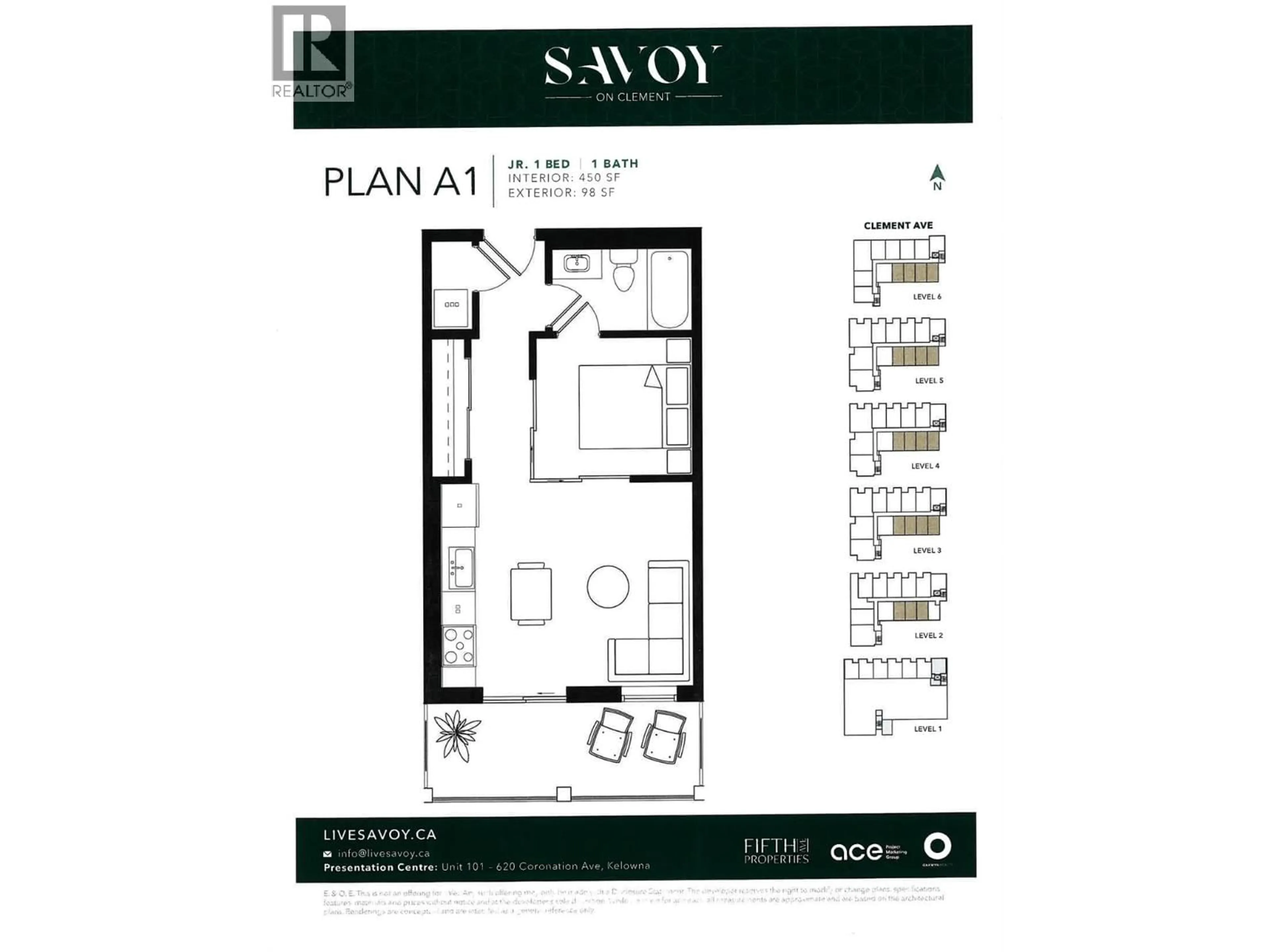 Floor plan for 402 - 647 CLEMENT AVENUE, Kelowna British Columbia V1Y7C7