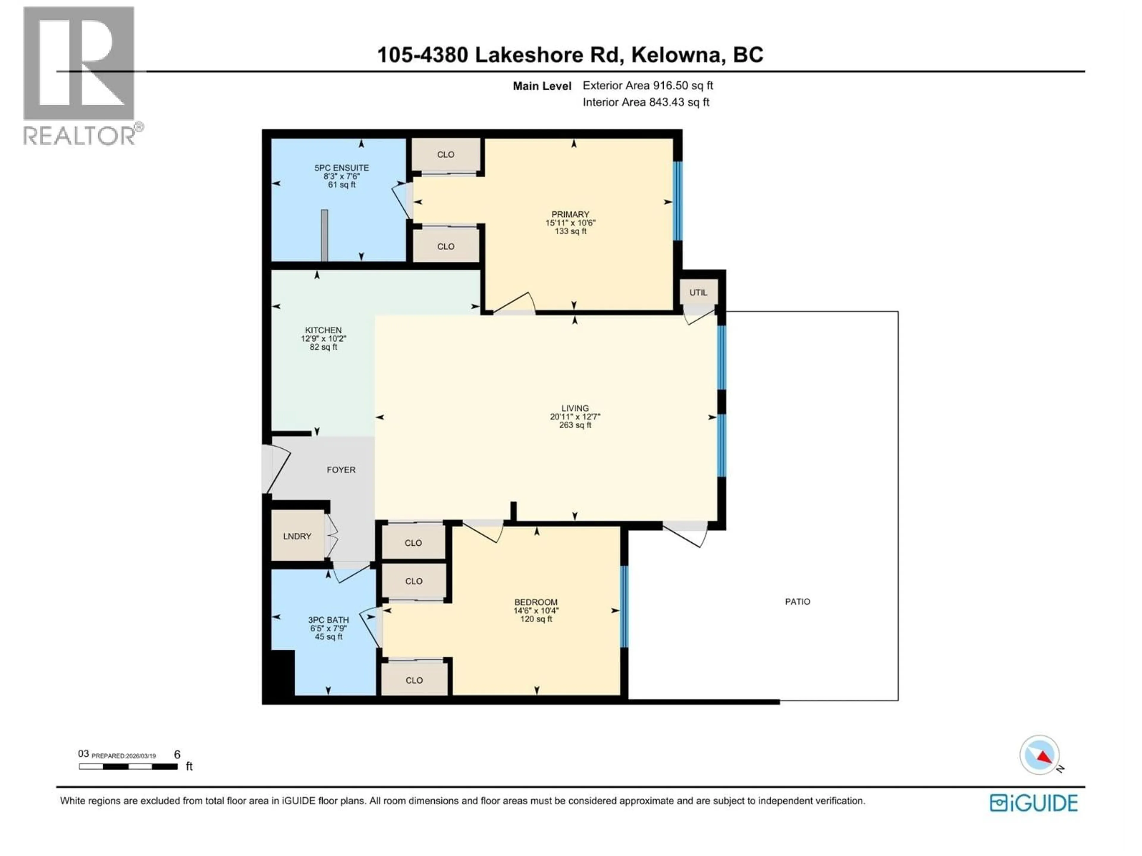 Floor plan for 105 - 4380 LAKESHORE ROAD, Kelowna British Columbia V1W5N3