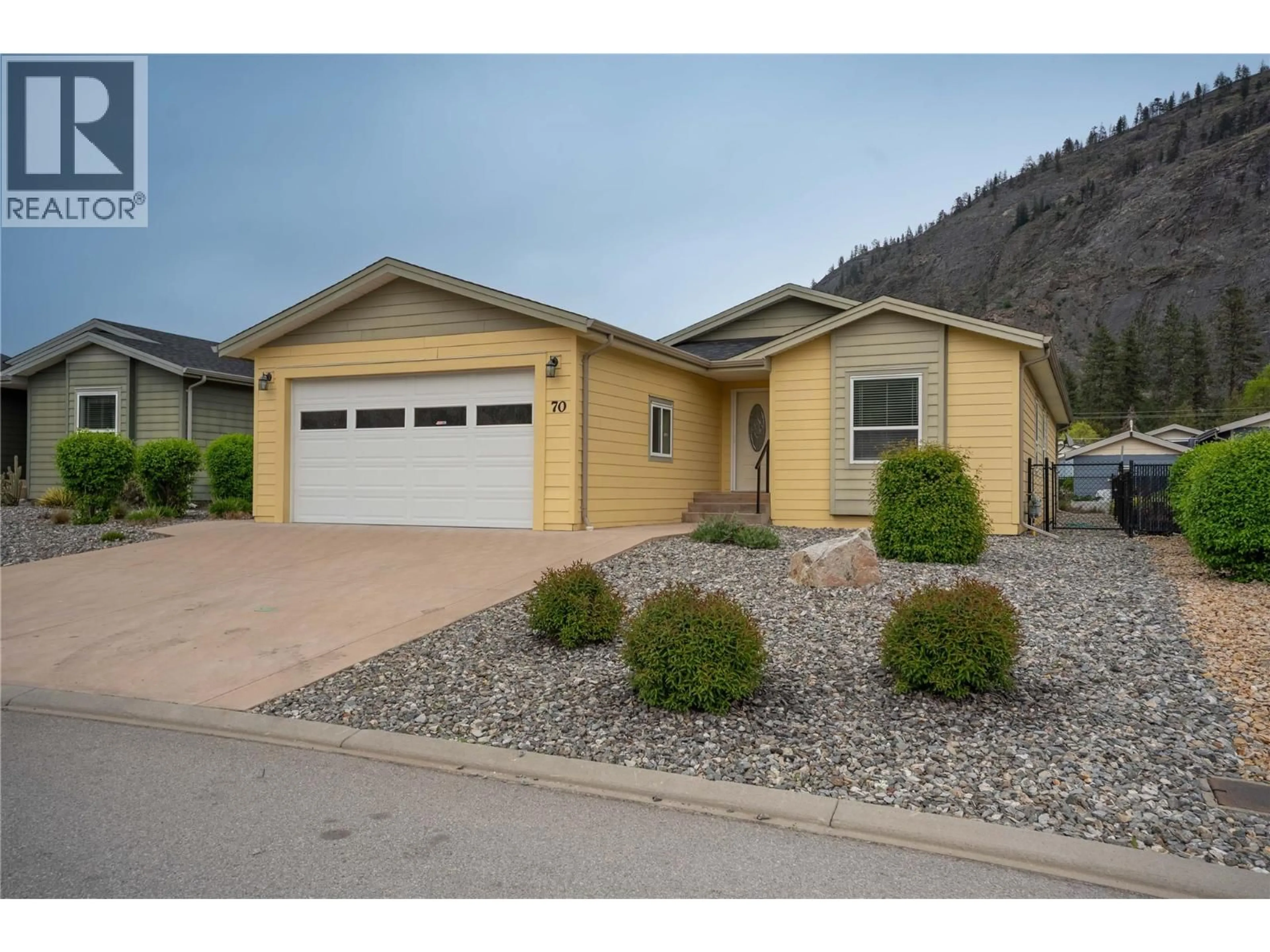 Home with vinyl exterior material, street for 70 - 8300 GALLAGHER LAKE FRONTAGE ROAD, Oliver British Columbia V0H1T0