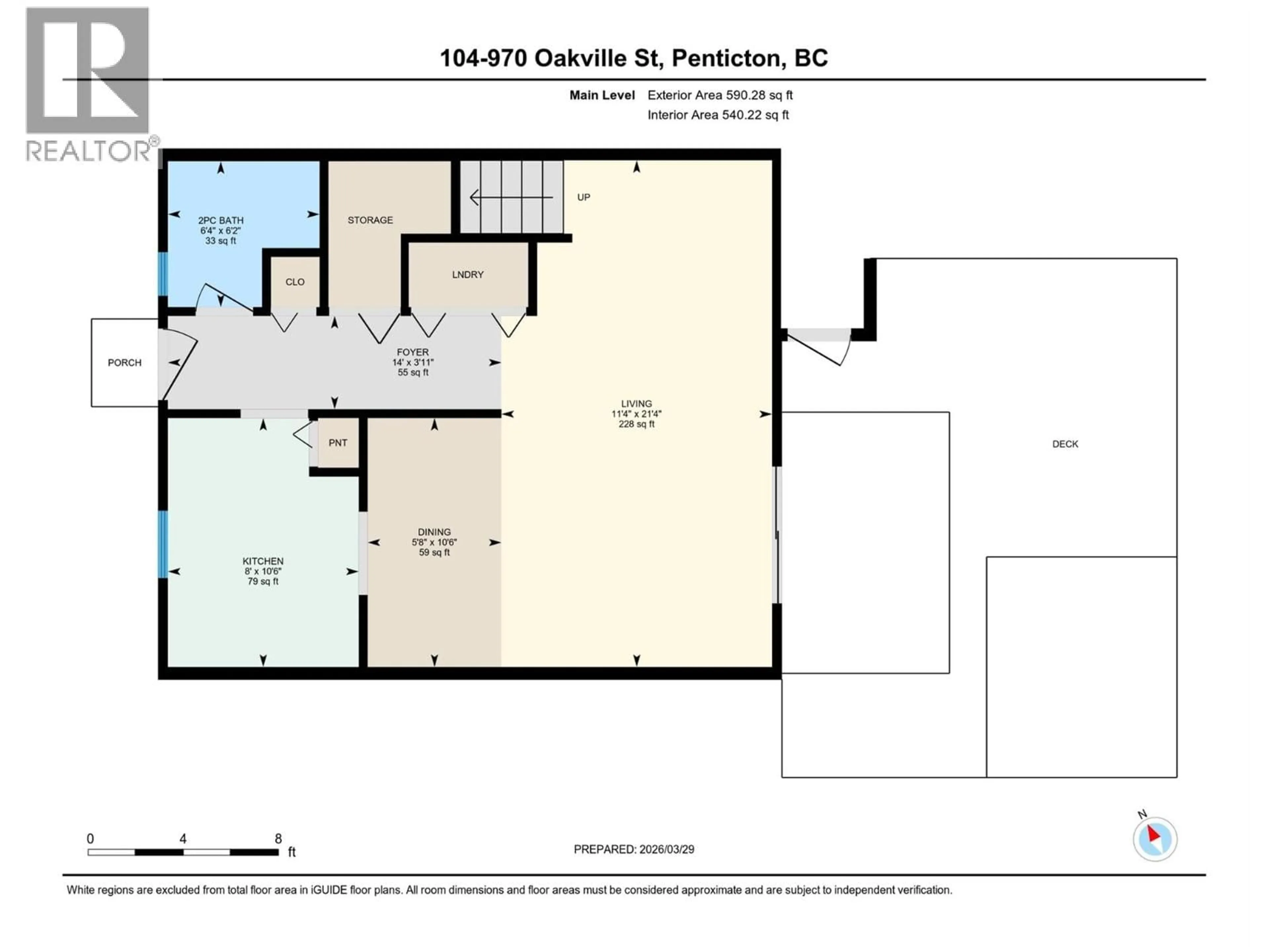 Floor plan for 104 - 970 OAKVILLE STREET, Penticton British Columbia V2A8J6