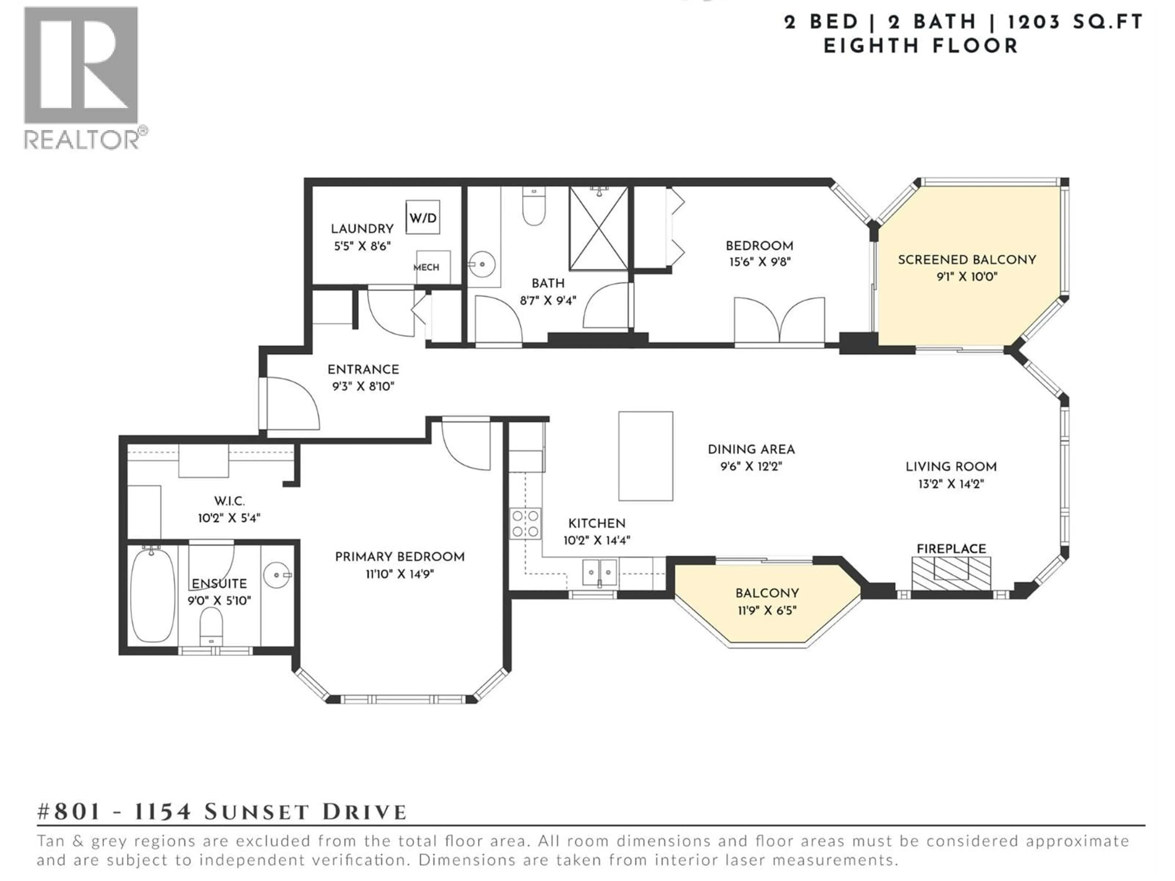 Floor plan for 801 - 1152 SUNSET DRIVE, Kelowna British Columbia V1Y9R7