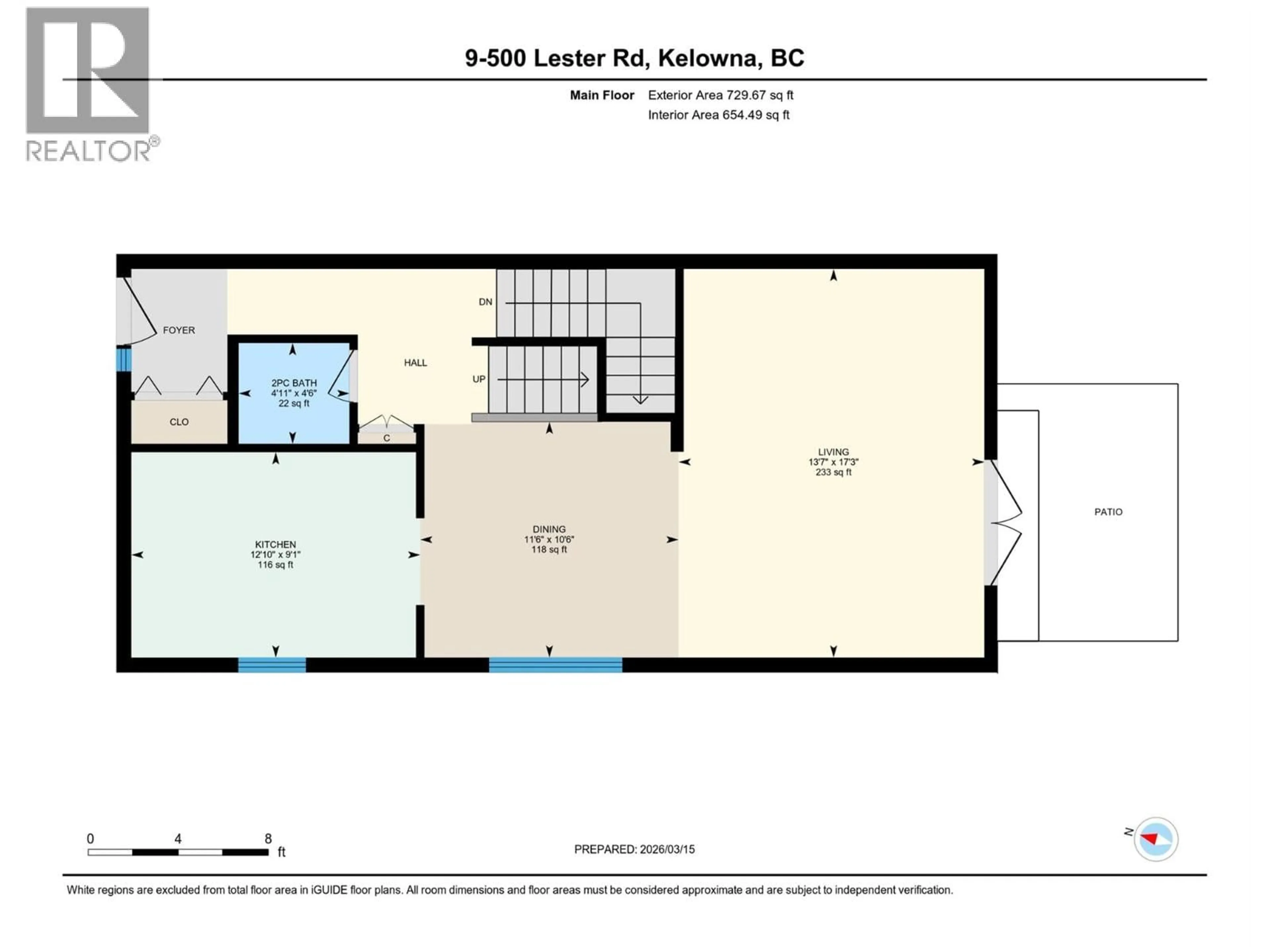 Floor plan for 9 - 500 LESTER ROAD, Kelowna British Columbia V1X6E2