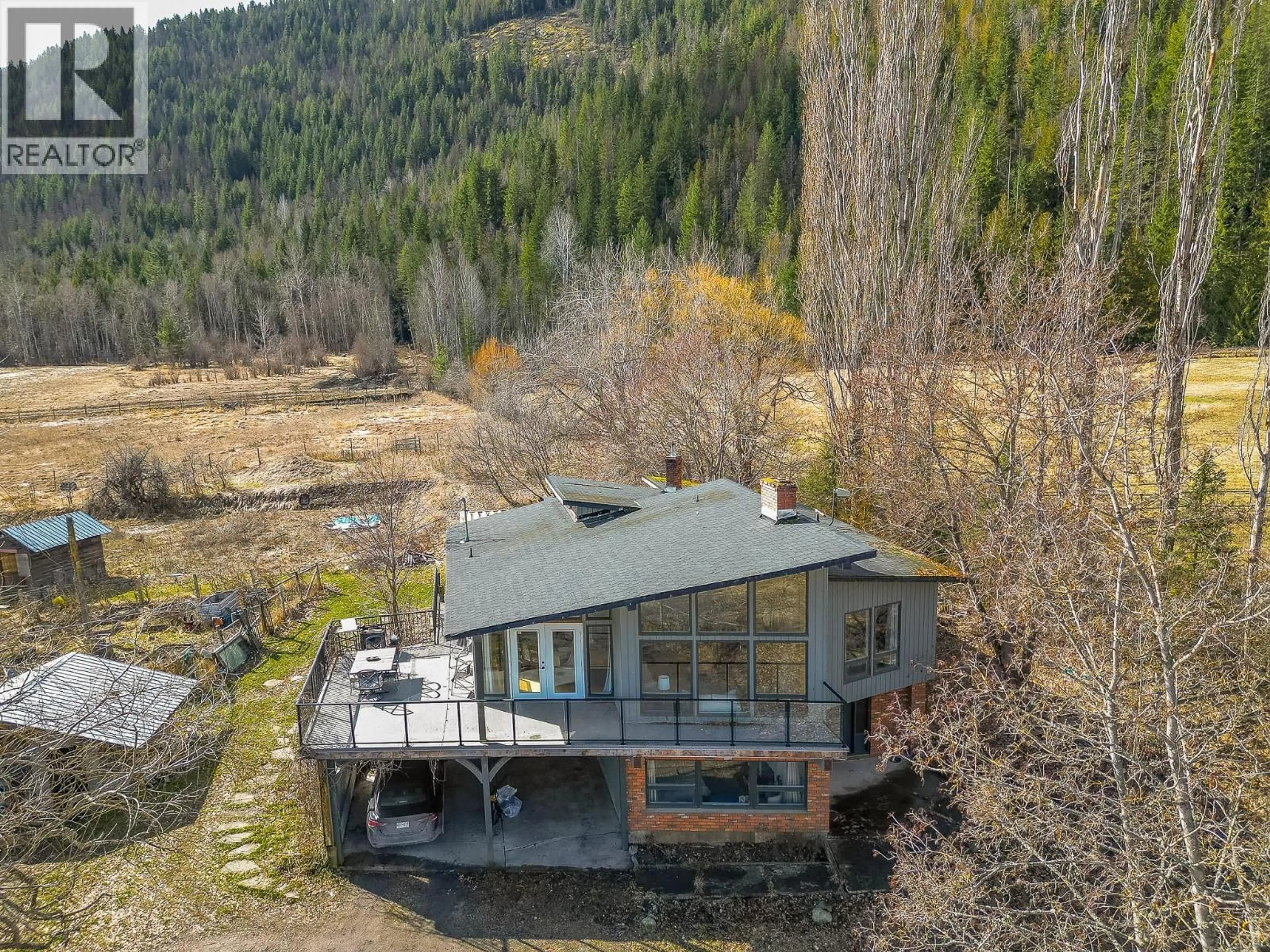 A pic from outside/outdoor area/front of a property/back of a property/a pic from drone, water/lake/river/ocean view for 3668 TRINITY VALLEY ROAD, Enderby British Columbia V0E1V5