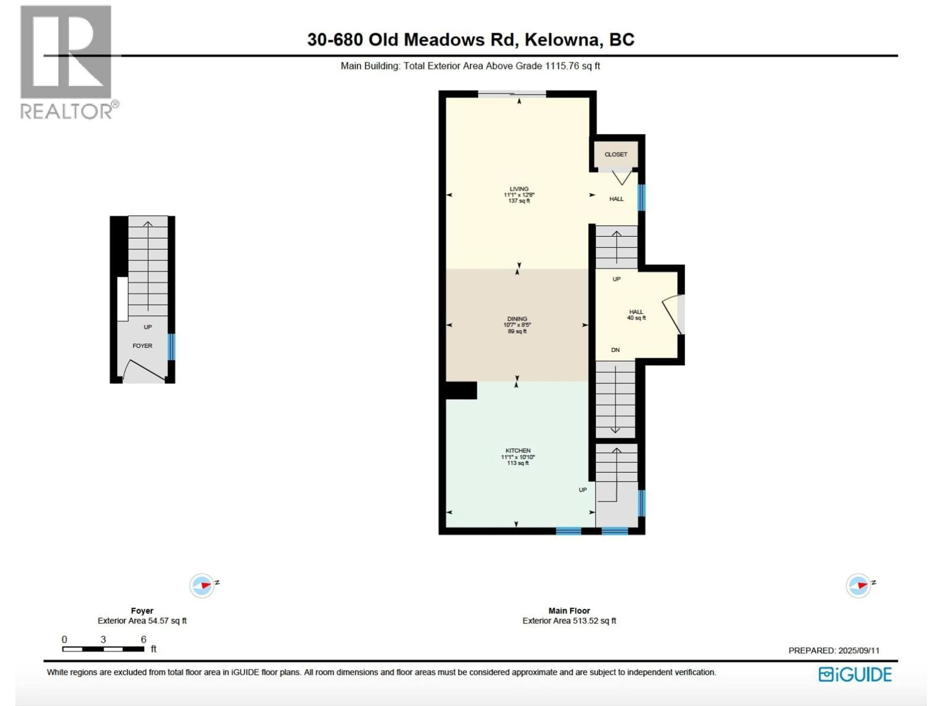Floor plan for 30 - 680 OLD MEADOWS ROAD, Kelowna British Columbia V1W5L4