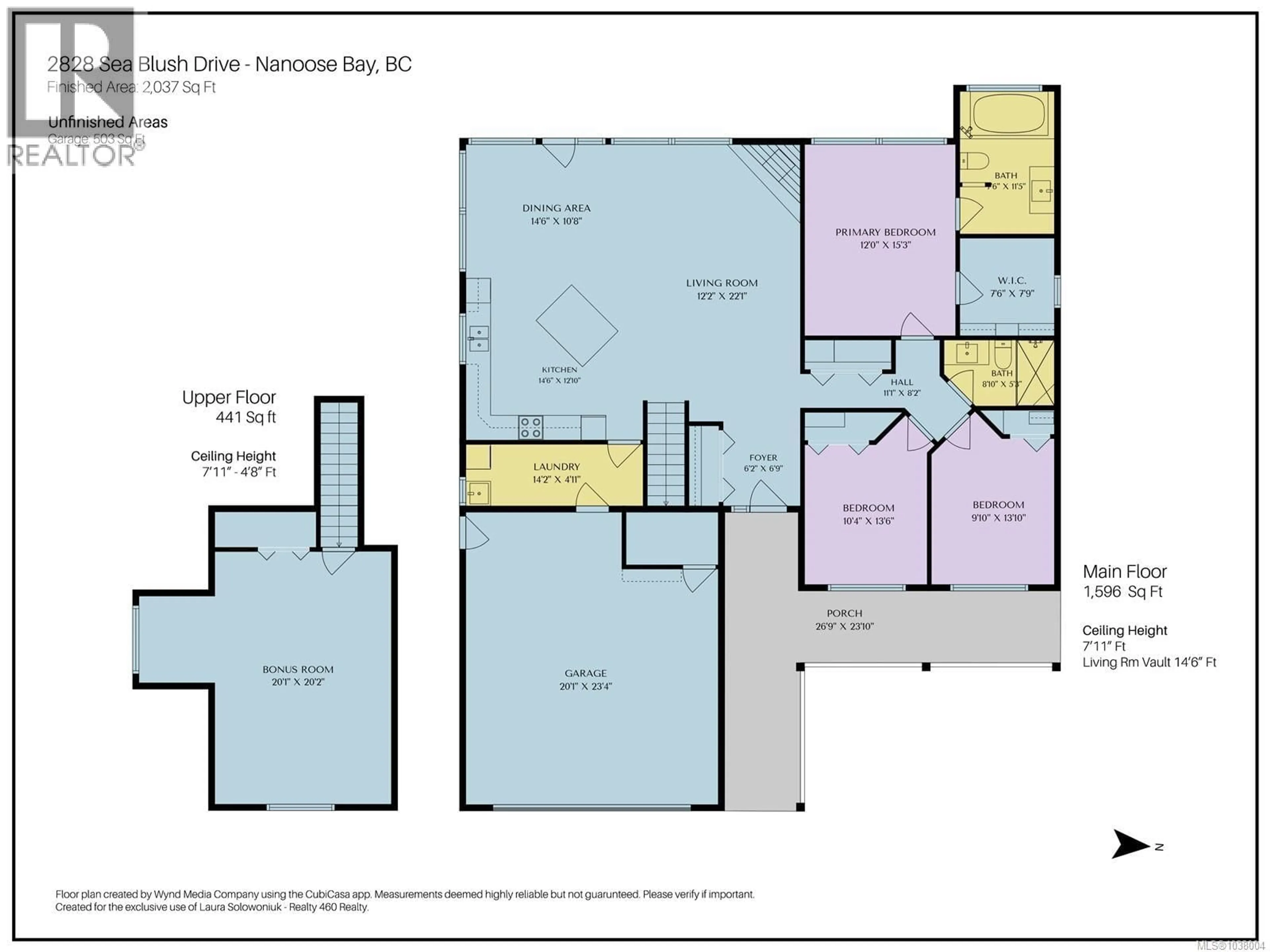Floor plan for 2828 SEA BLUSH DRIVE, Nanoose Bay British Columbia V9V9E4