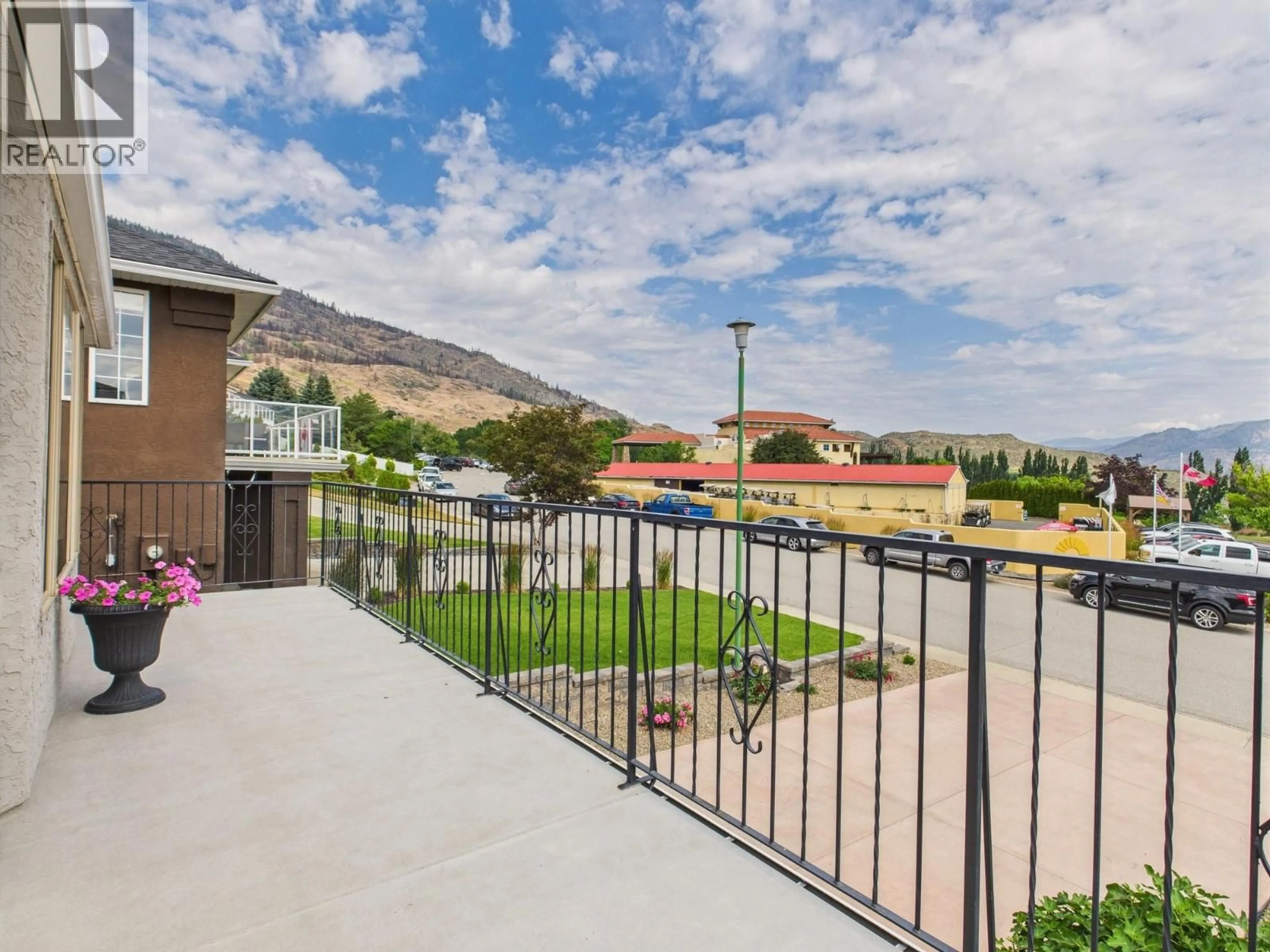 Patio, mountain view for 12102 GOLF COURSE DRIVE, Osoyoos British Columbia V0H1V4