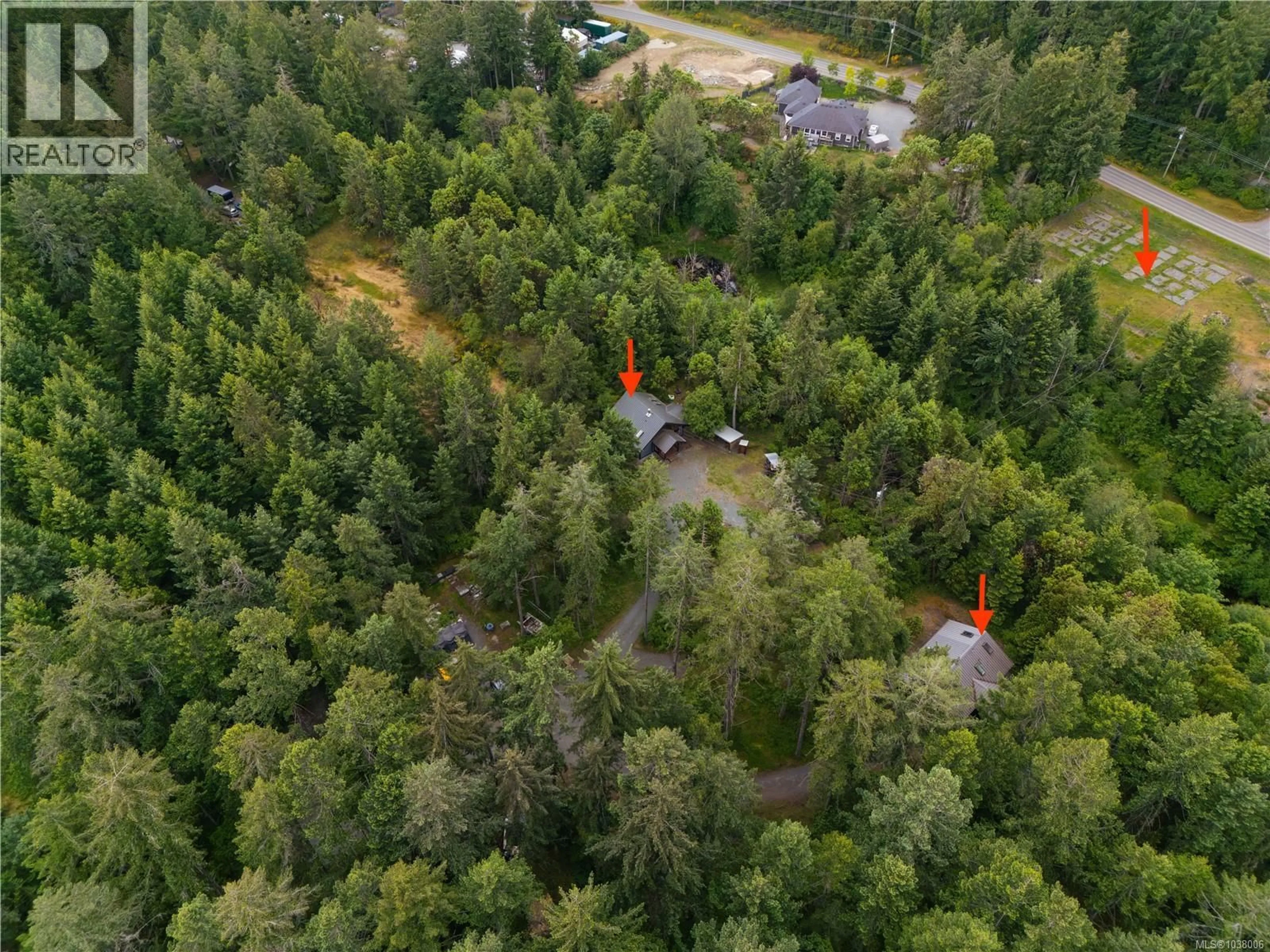 A pic from outside/outdoor area/front of a property/back of a property/a pic from drone, forest/trees view for 3445 JURIET ROAD, Nanaimo British Columbia V9G1C8