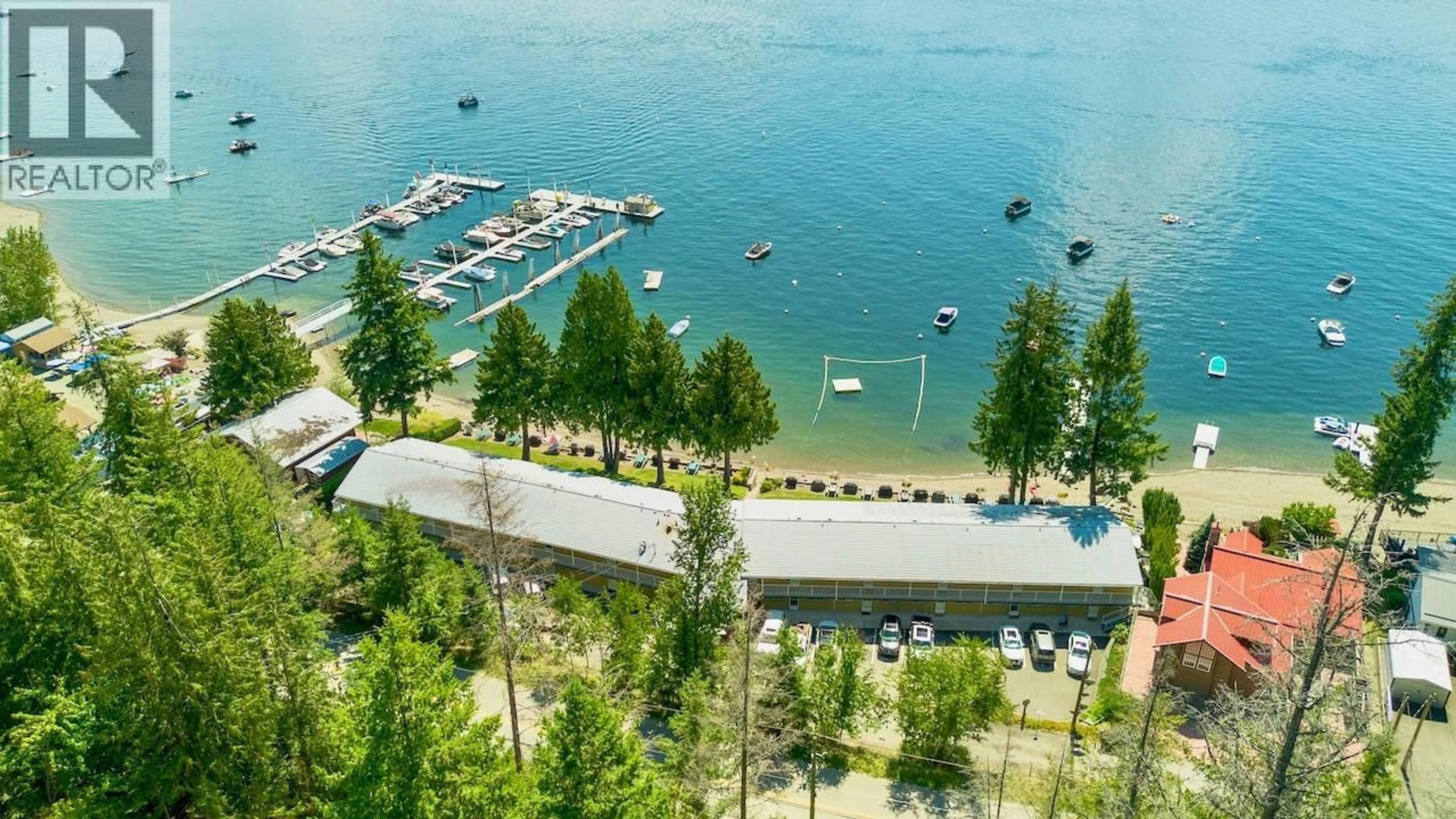 A pic from outside/outdoor area/front of a property/back of a property/a pic from drone, water/lake/river/ocean view for 16 - 7732 SQUILAX-ANGLEMONT ROAD, Anglemont British Columbia V0E1M8