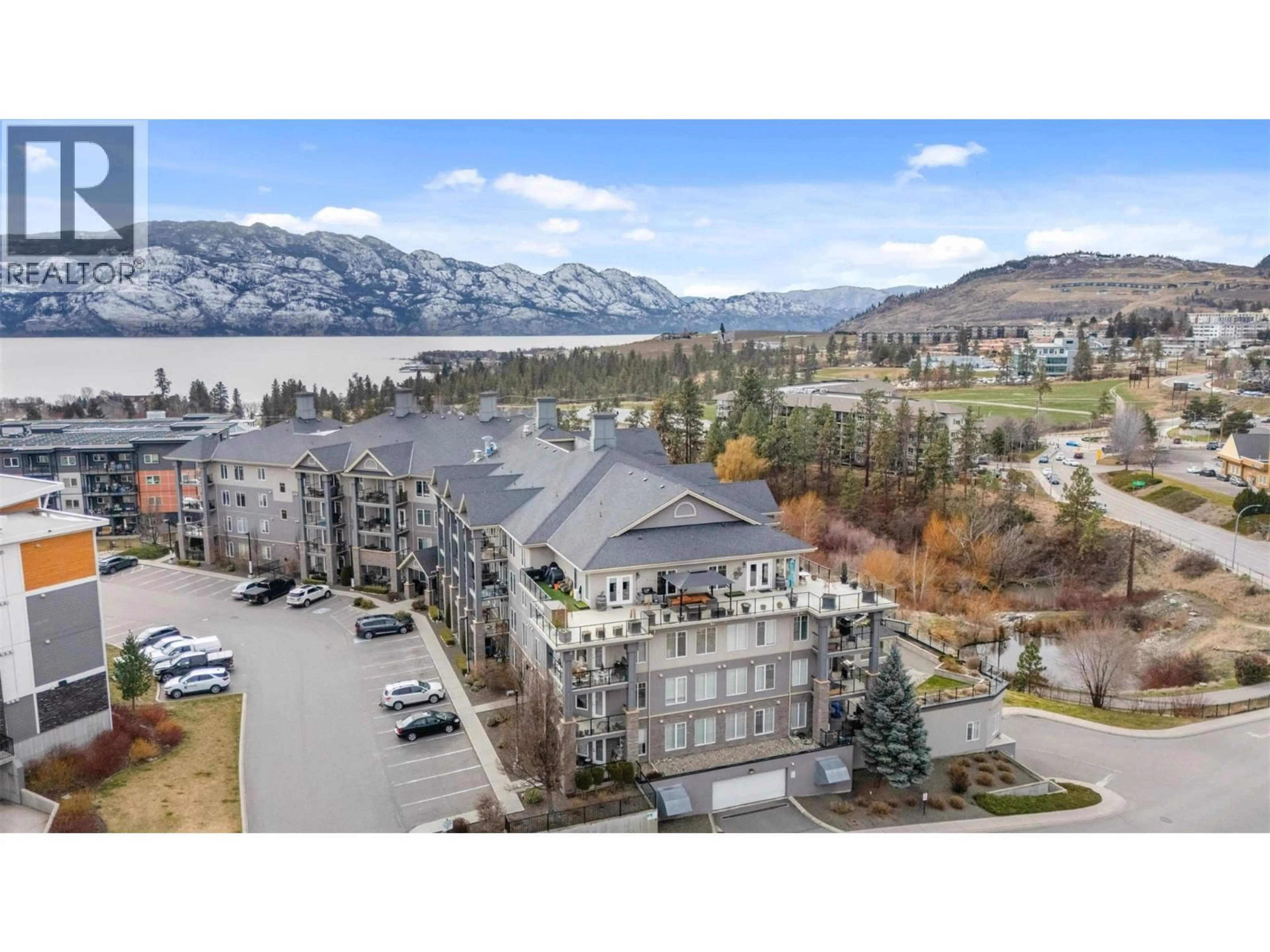 A pic from outside/outdoor area/front of a property/back of a property/a pic from drone, mountain view for 211 - 3645 CARRINGTON ROAD, West Kelowna British Columbia V4T3G9
