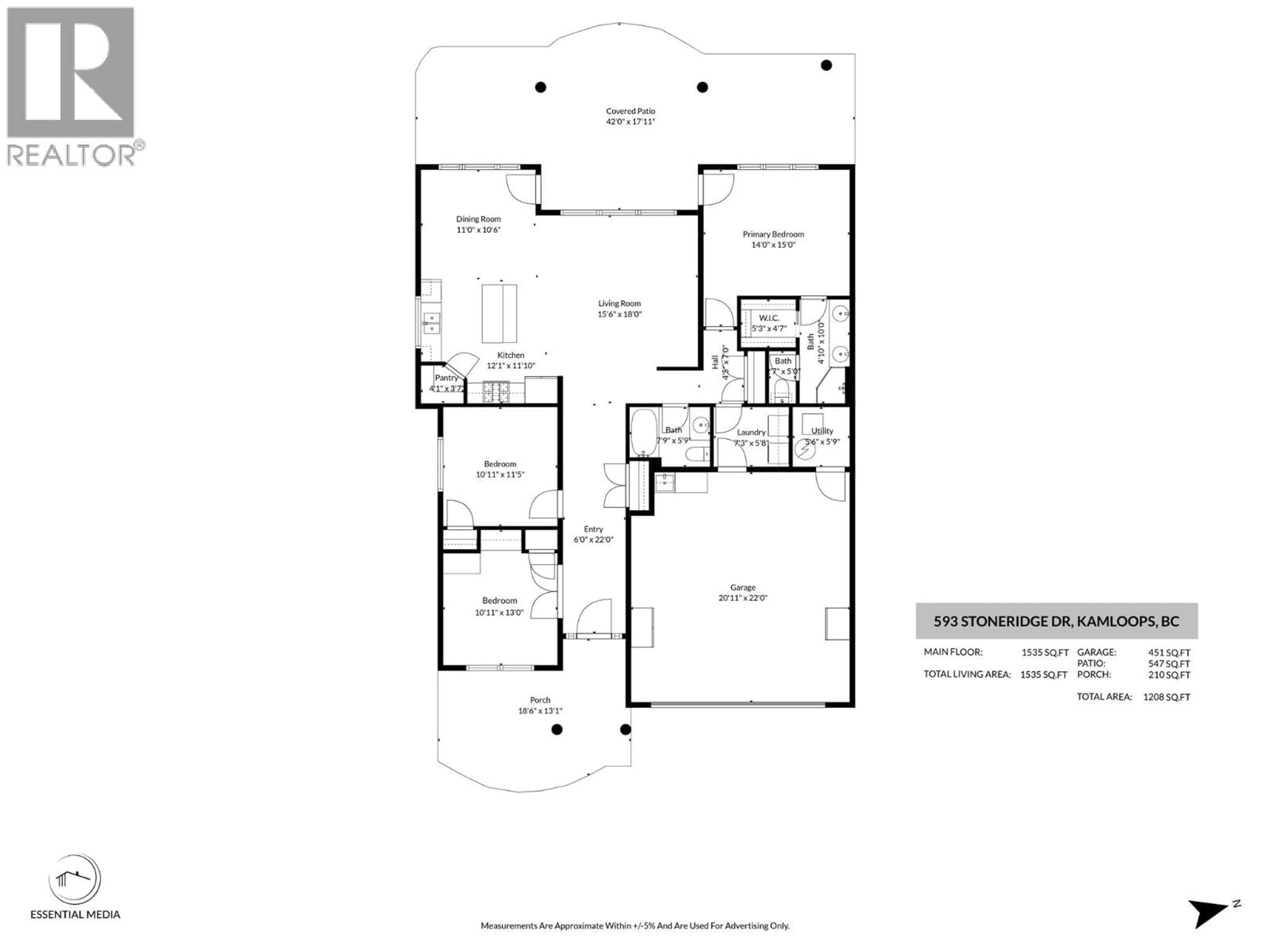 Floor plan for 593 STONERIDGE DRIVE, Kamloops British Columbia V2H0A7