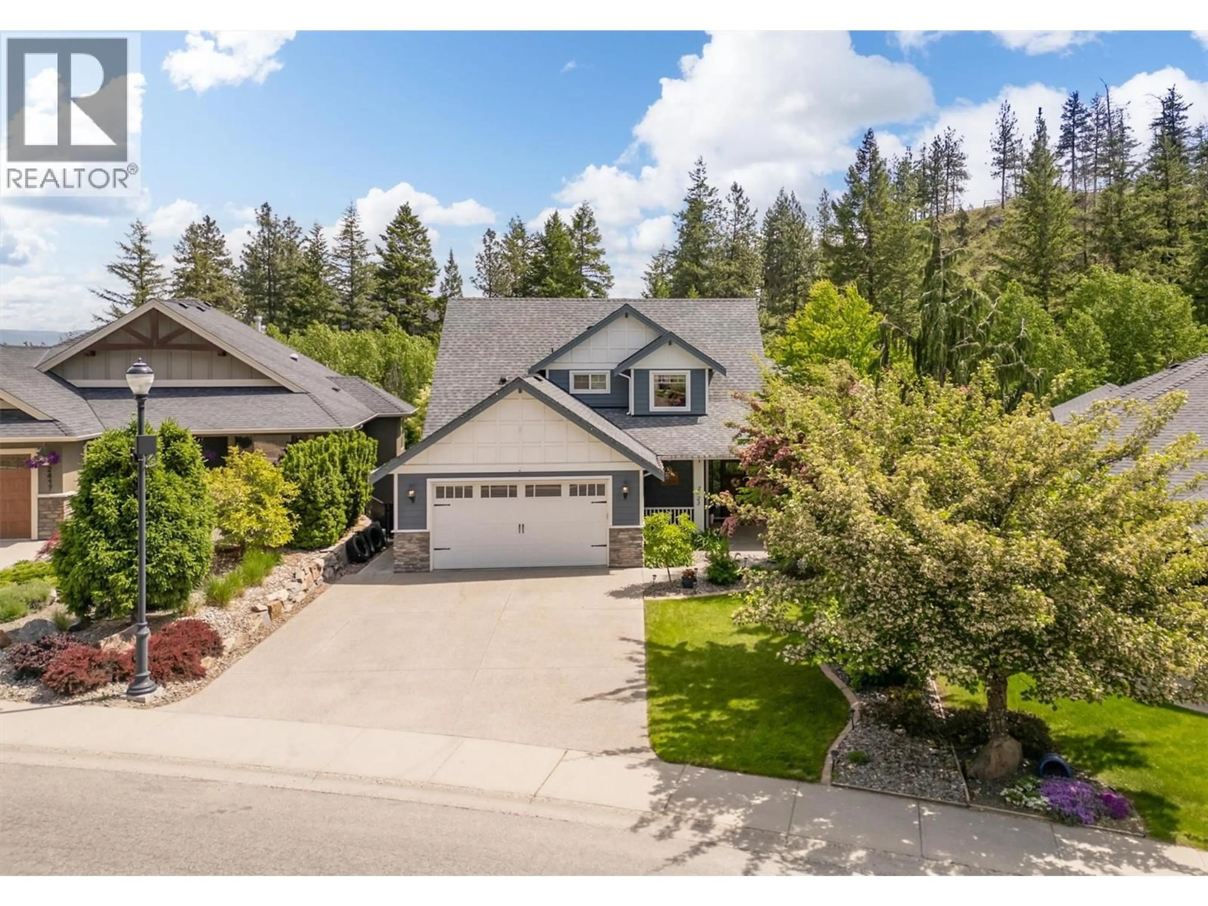 A pic from outside/outdoor area/front of a property/back of a property/a pic from drone, street for 2423 PARAMOUNT DRIVE, West Kelowna British Columbia V4T3K4
