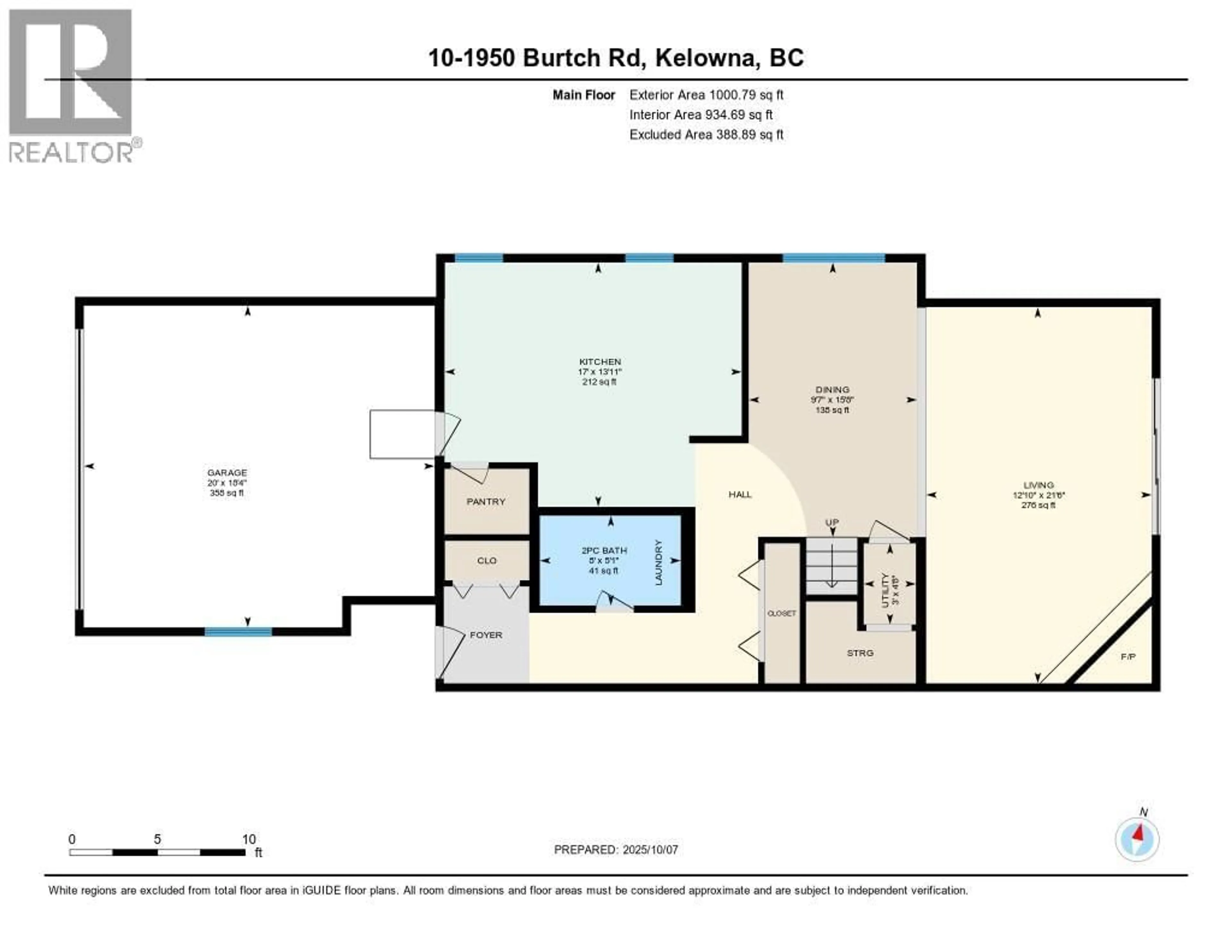 Floor plan for 10 - 1950 BURTCH ROAD, Kelowna British Columbia V1Y4B2